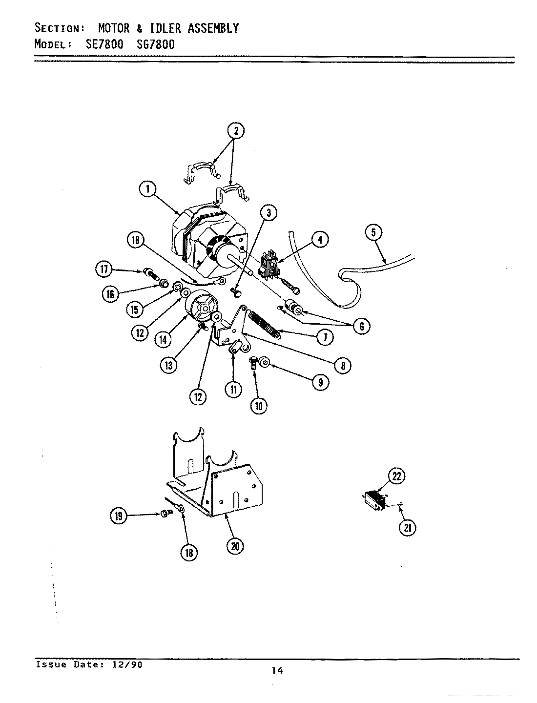 11 - MOTOR & IDLER ASSEMBLY