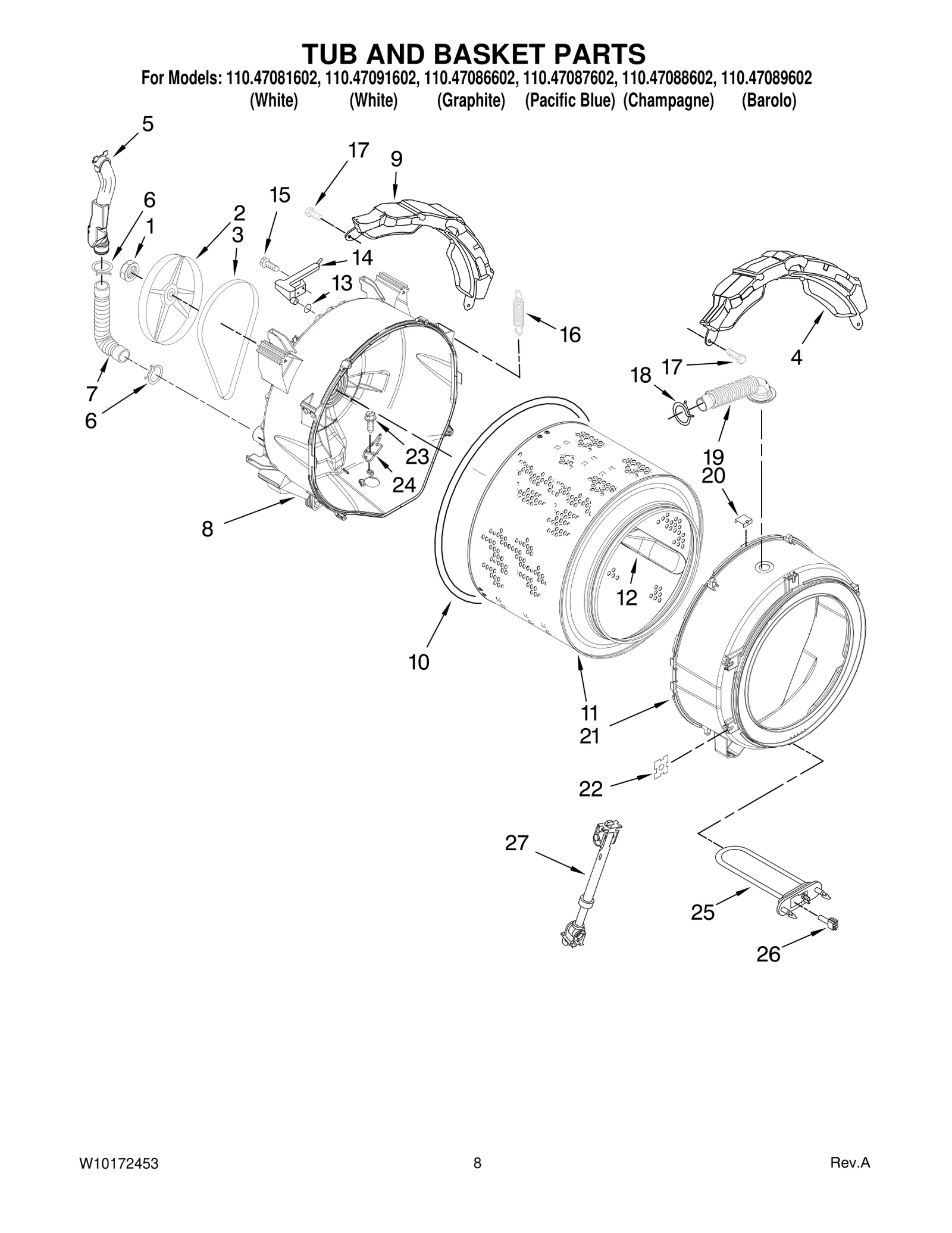 TUB AND BASKET PARTS