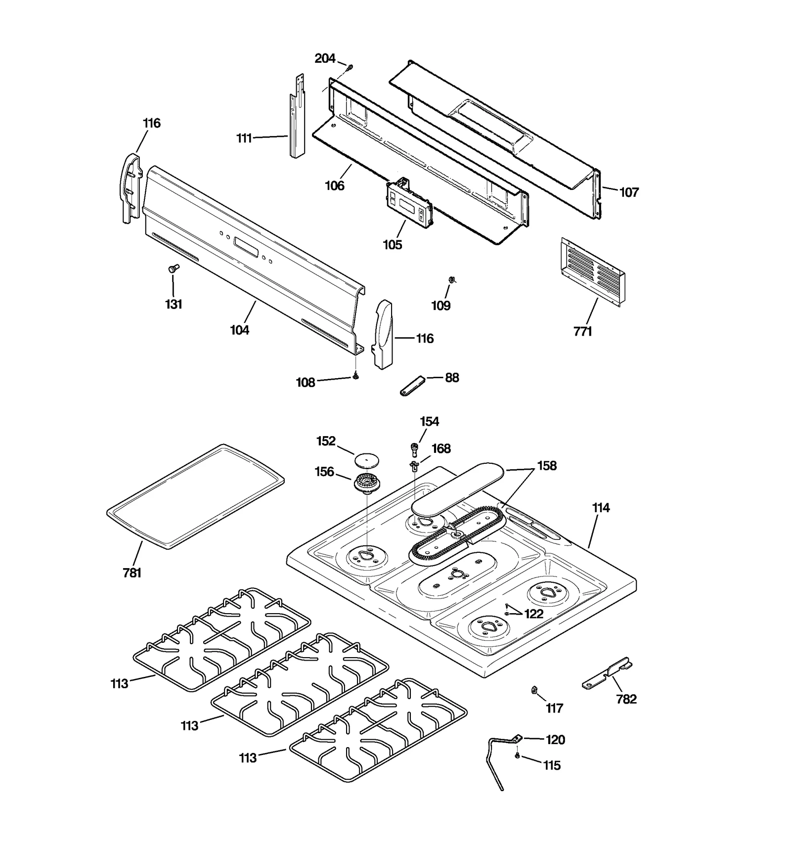 CONTROL PANEL & COOKTOP