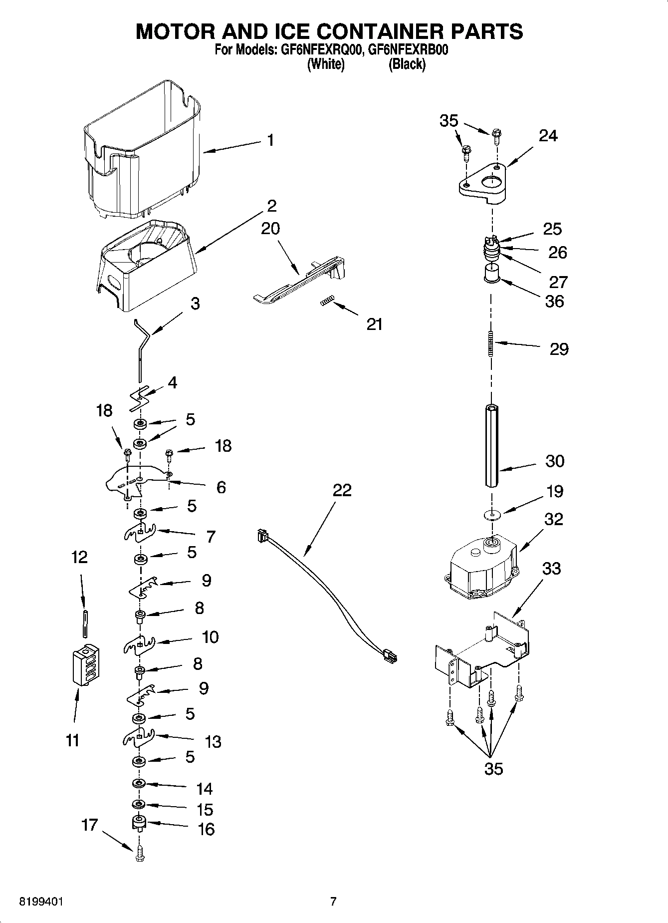 05 - MOTOR AND ICE CONTAINER PARTS
