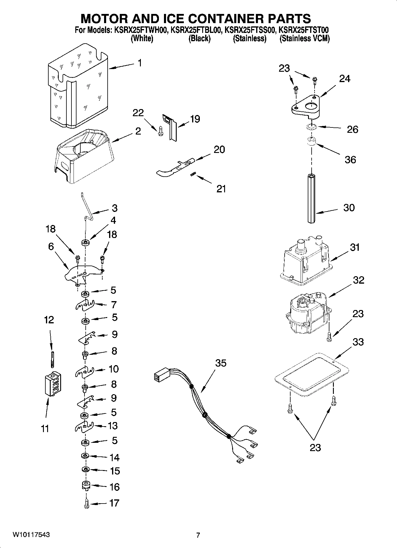 05 - MOTOR AND ICE CONTAINER PARTS