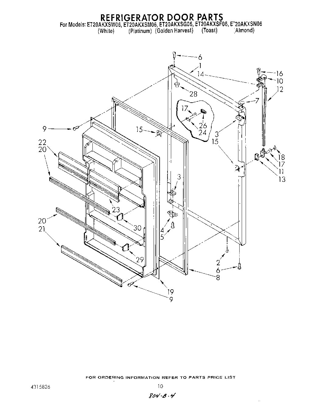 08 - REFRIGERATOR DOOR , LIT/OPTIOANL