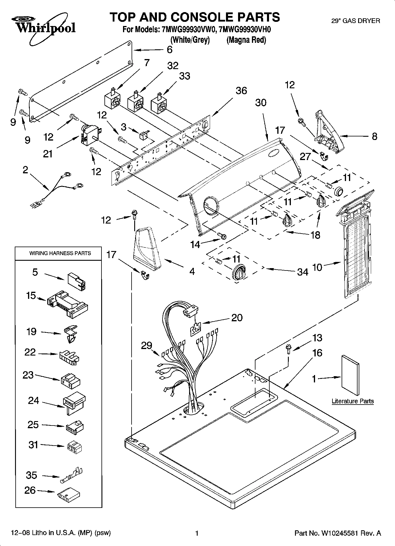 01 - TOP AND CONSOLE PARTS
