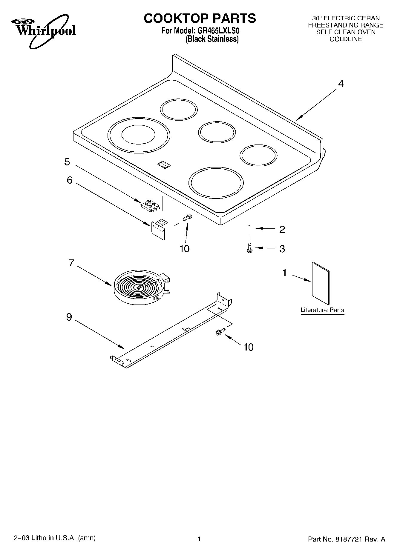 01 - COOKTOP PARTS
