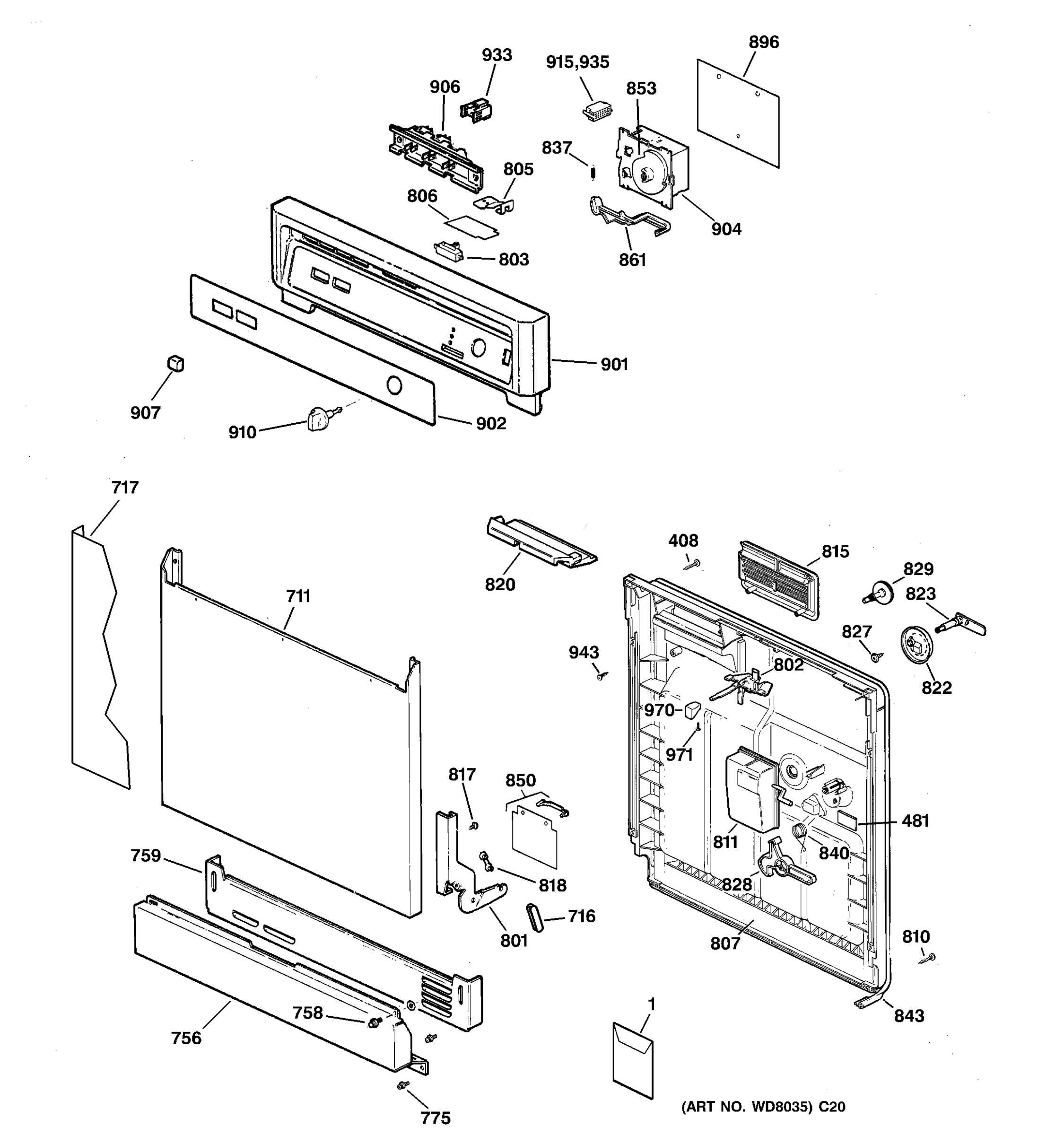 ESCUTCHEON & DOOR ASSEMBLY