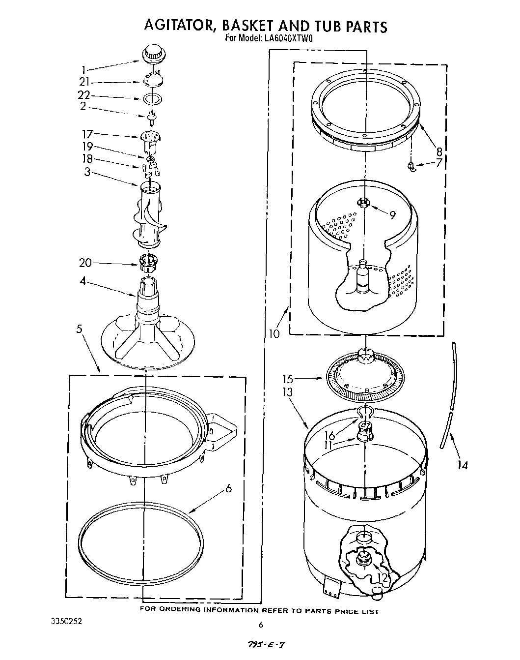 04 - AGITATOR, BASKET AND TUB