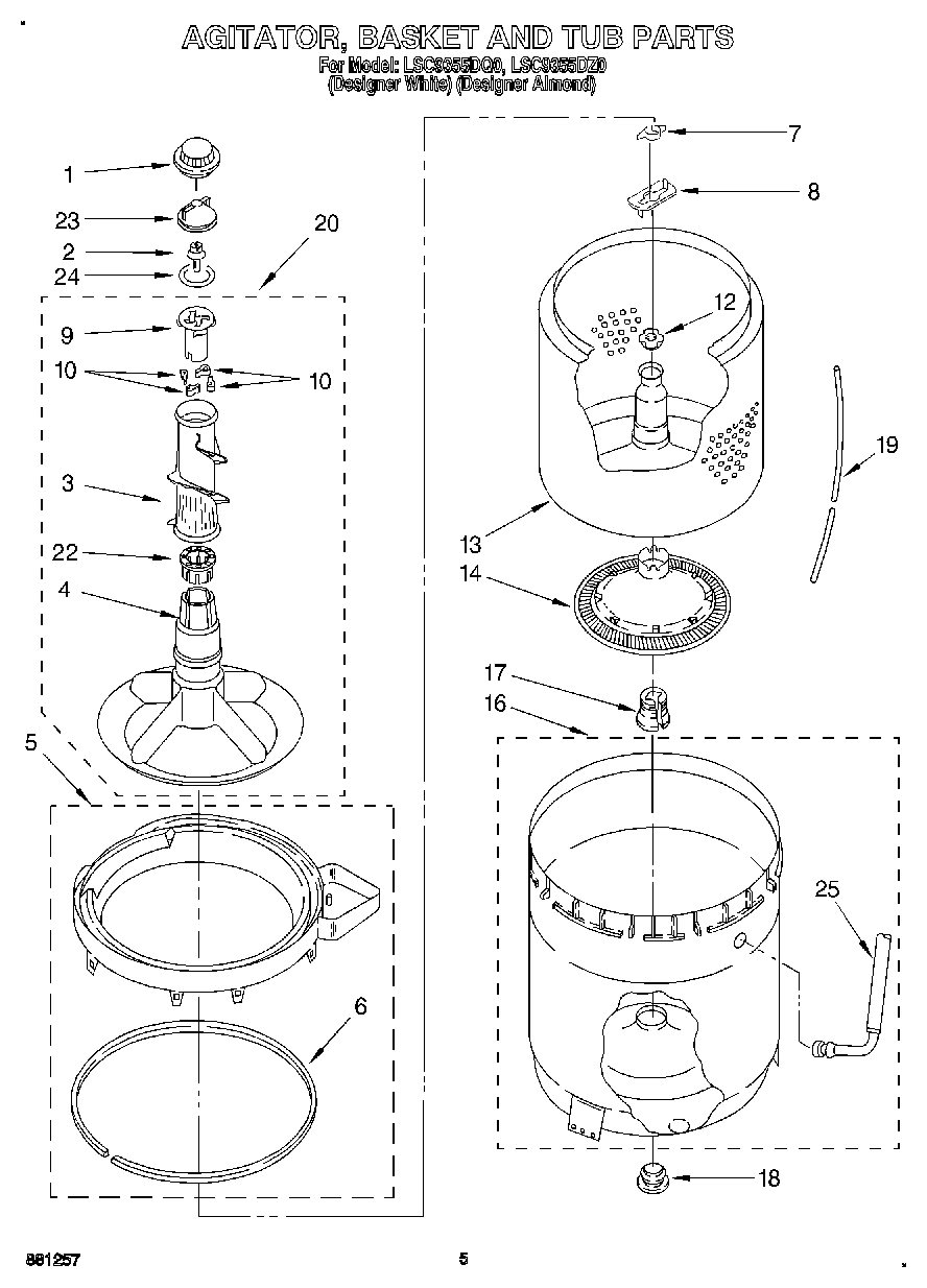 04 - AGITATOR, BASKET AND TUB