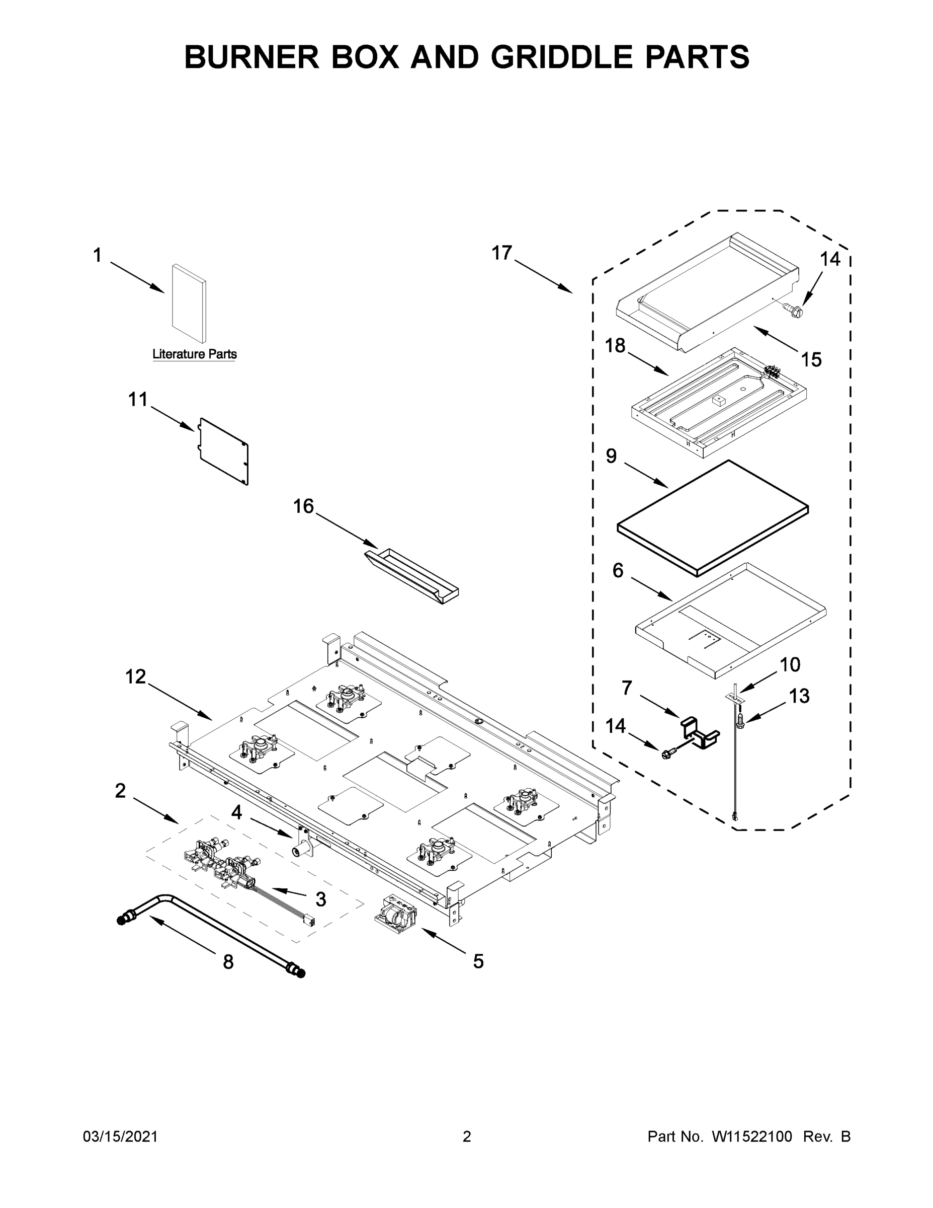 02 - BURNER BOX AND GRIDDLE PARTS