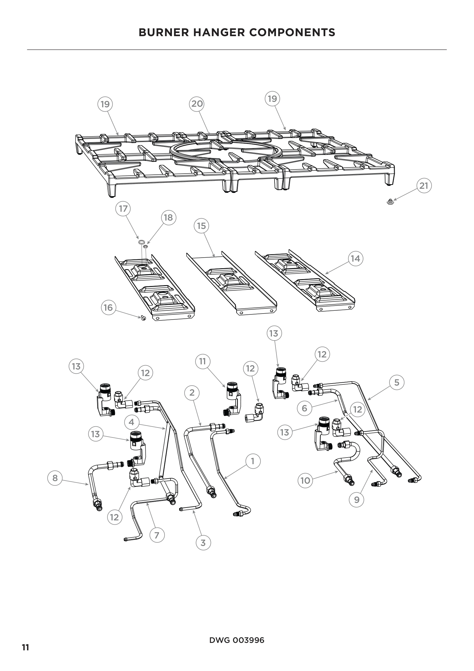 BURNER HANGER COMPONENTS