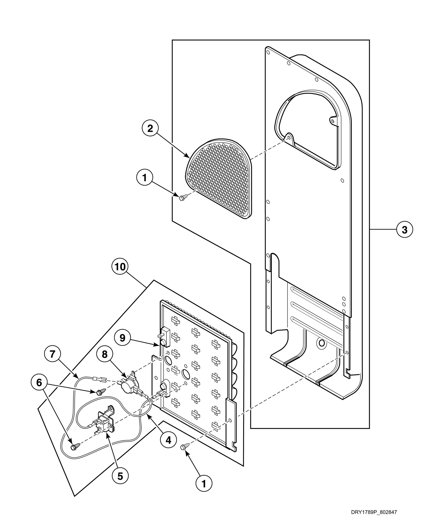 Heater Duct and Element Assembly (Electric Model Dryers)
