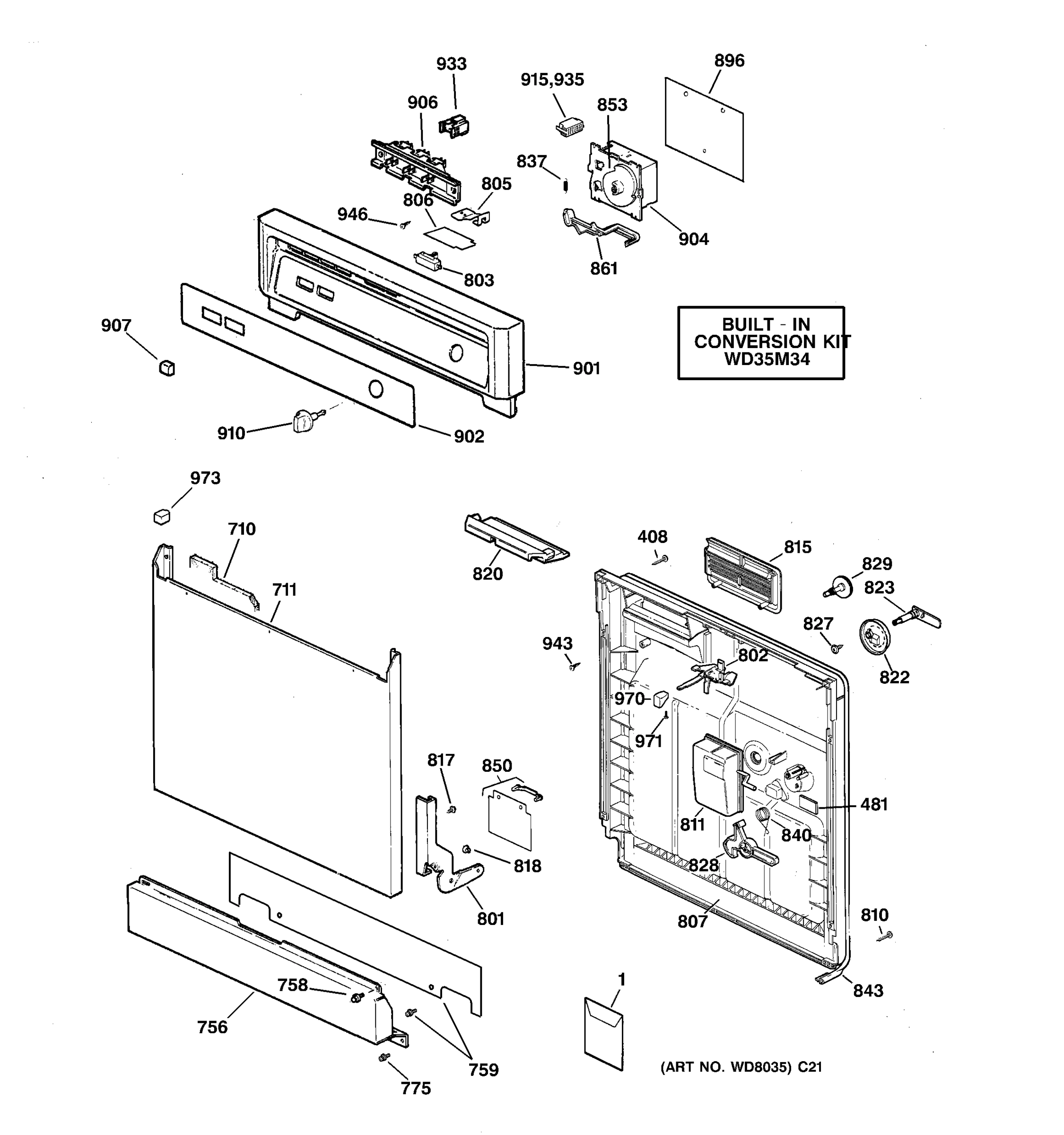 ESCUTCHEON & DOOR ASSEMBLY