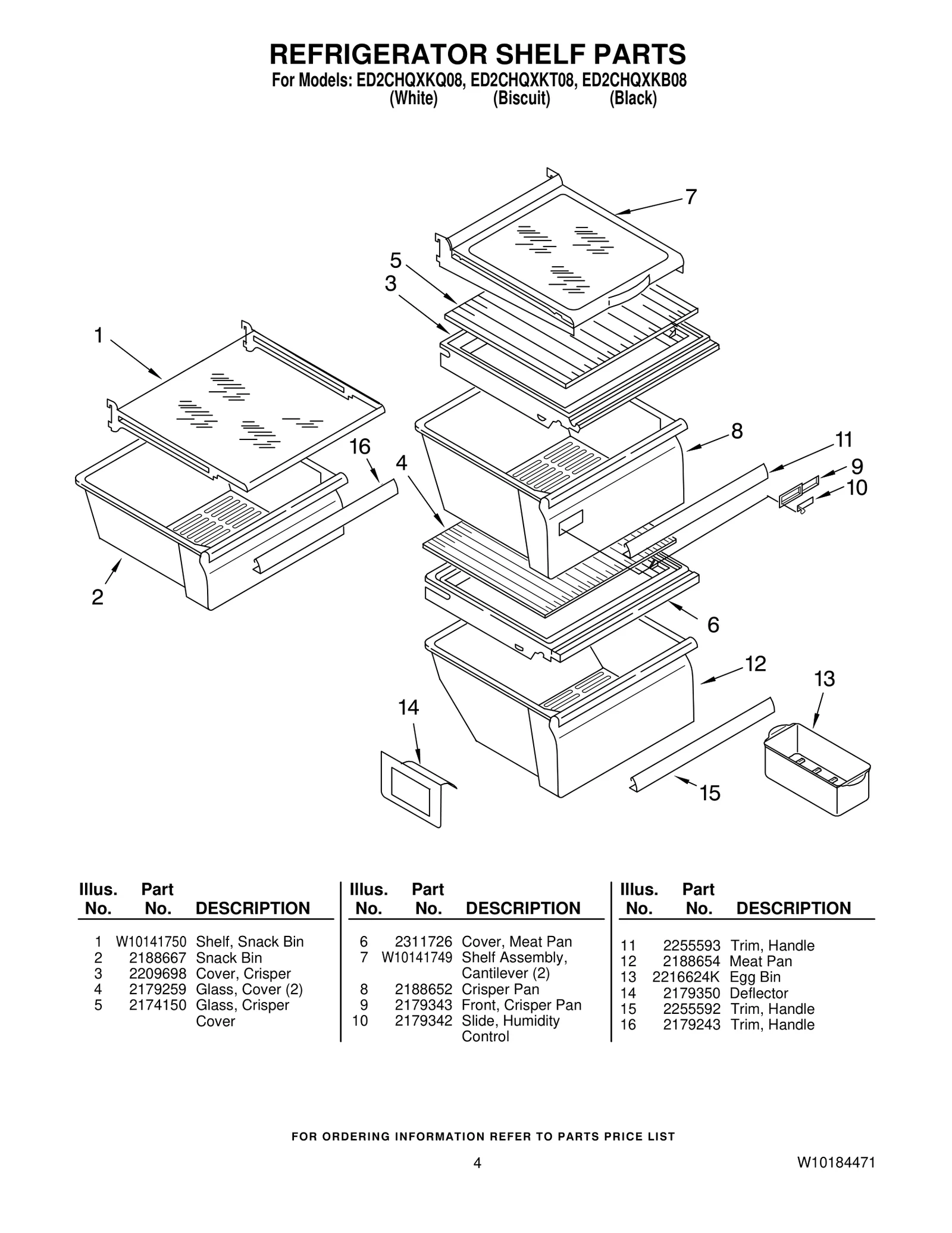 REFRIGERATOR SHELF PARTS