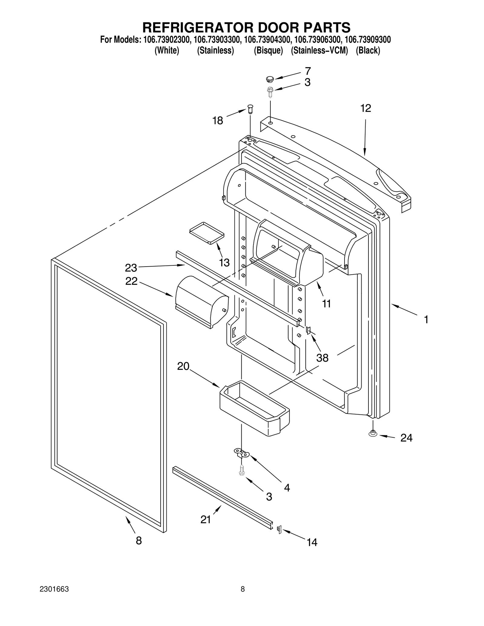 REFRIGERATOR DOOR PARTS