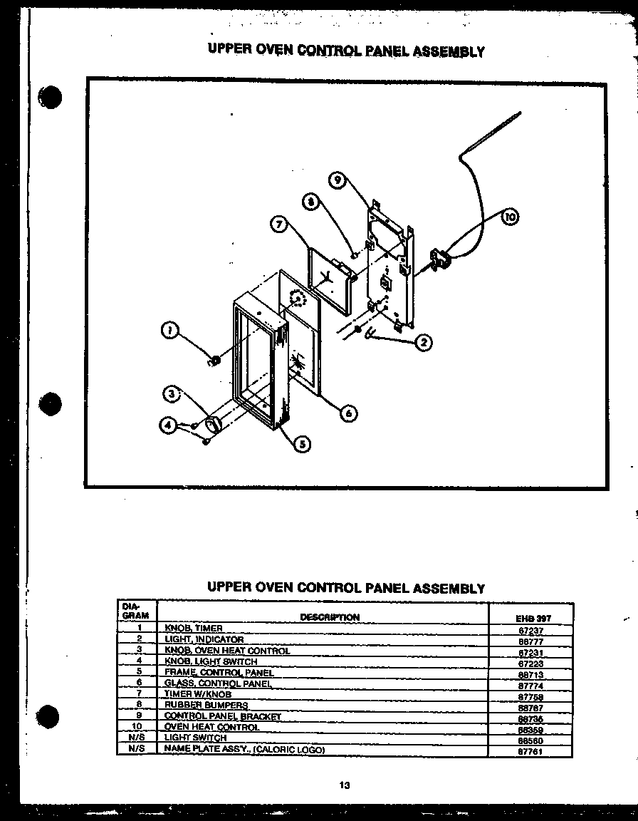 09 - UPPER OVEN CONTROL PANEL ASSY