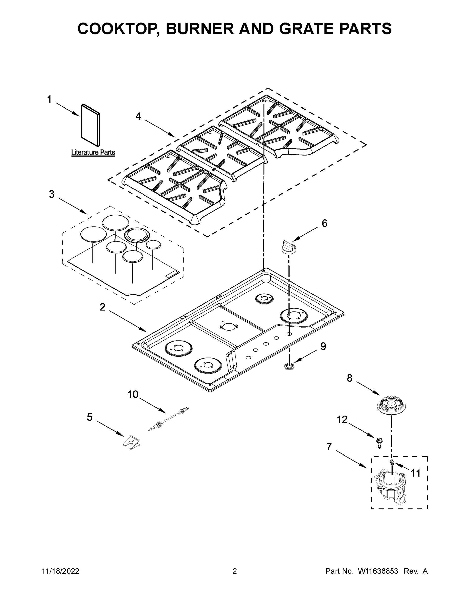 02 - COOKTOP, BURNER AND GRATE PARTS