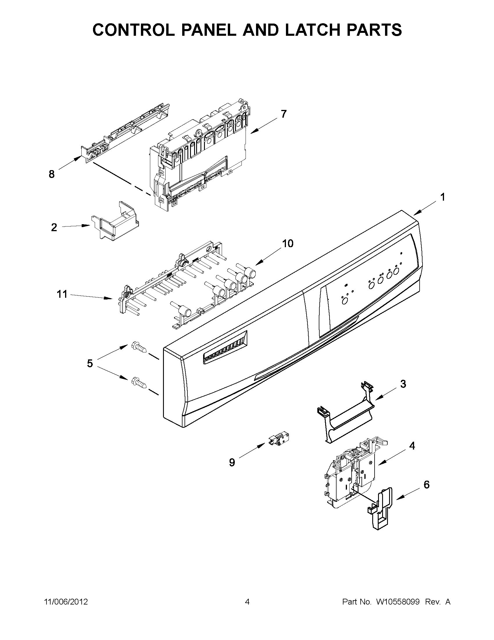 02 - CONTROL PANEL AND LATCH PARTS