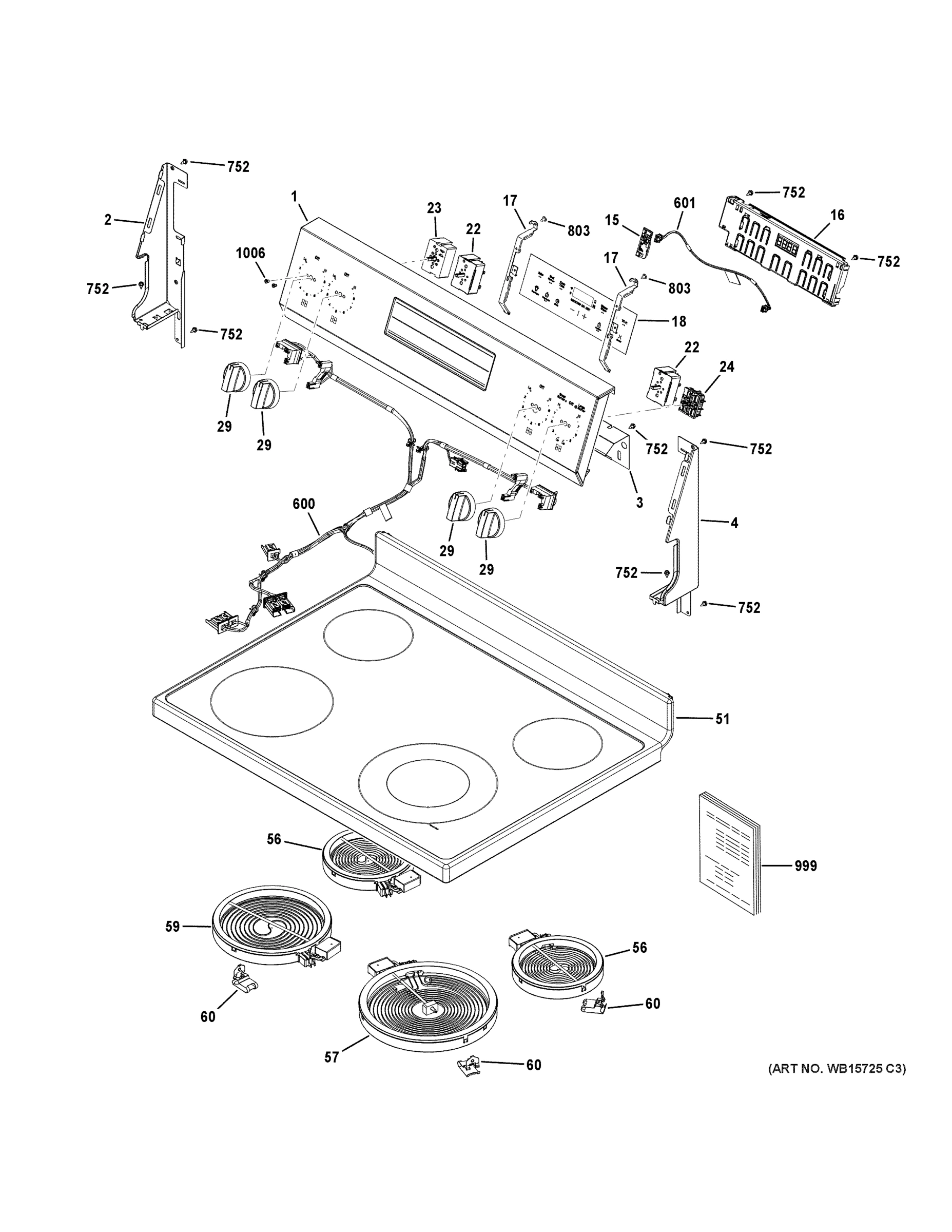 CONTROL PANEL & COOKTOP