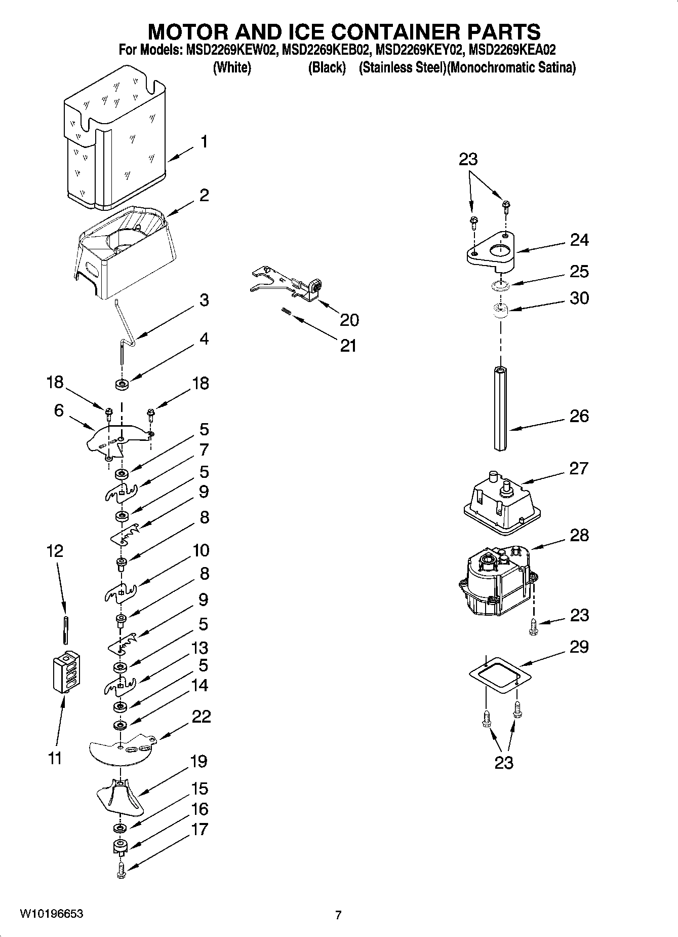05 - MOTOR AND ICE CONTAINER PARTS