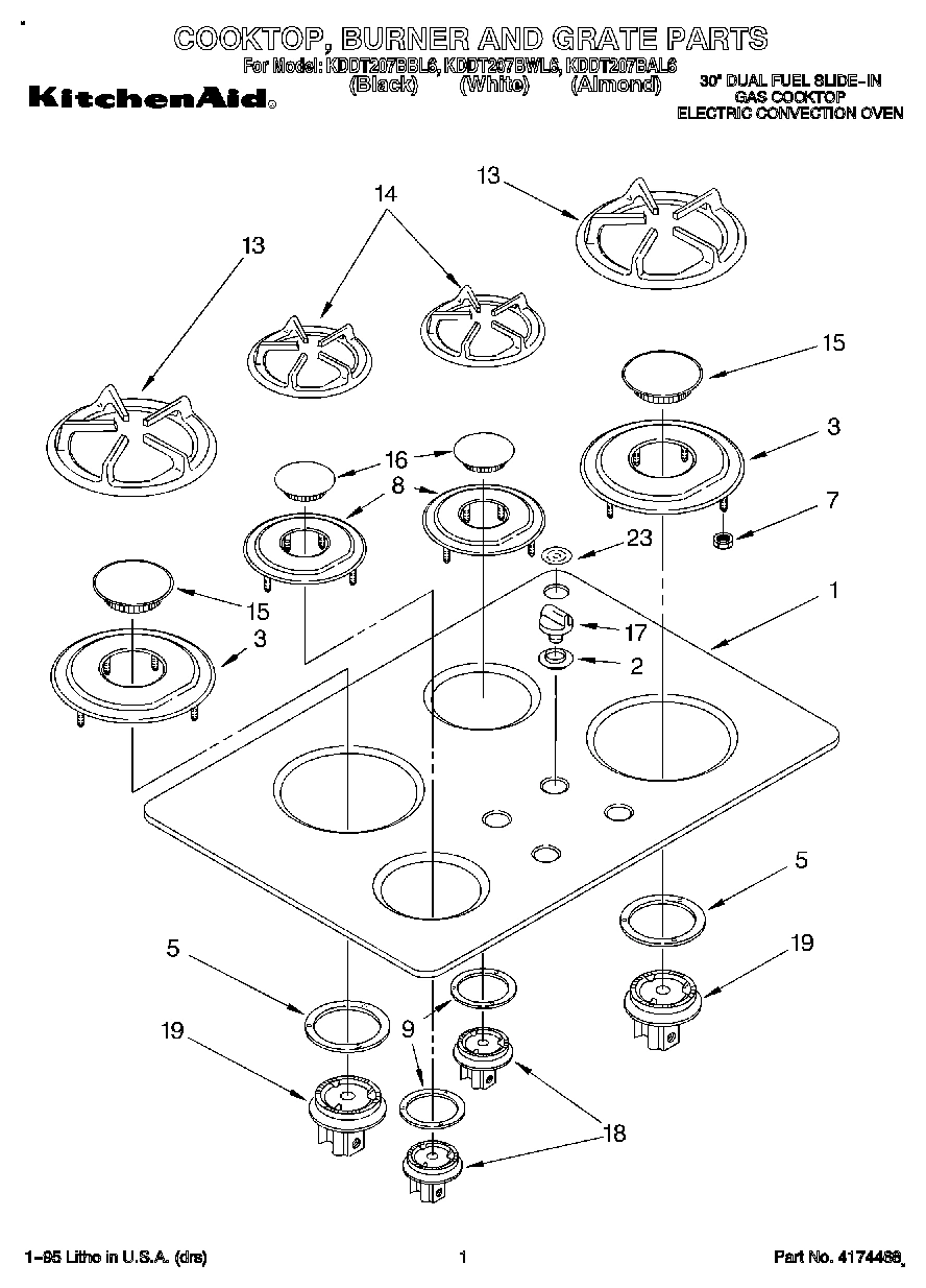 01 - COOKTOP, BURNER AND GRATE