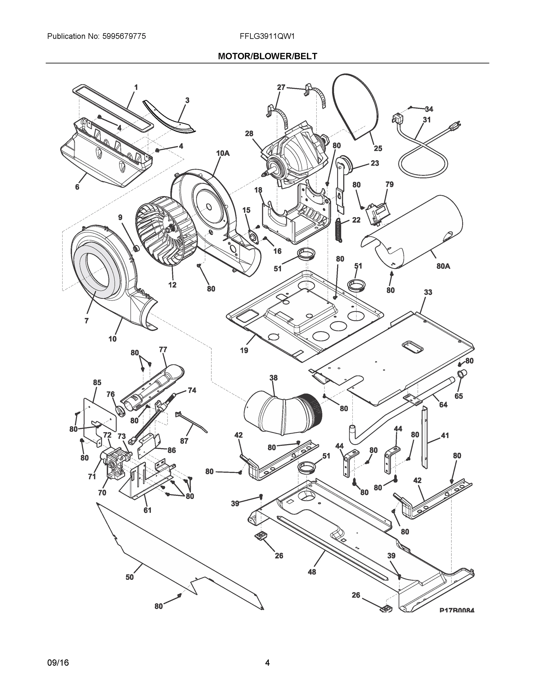 03 - MOTOR/BLOWER/BELT