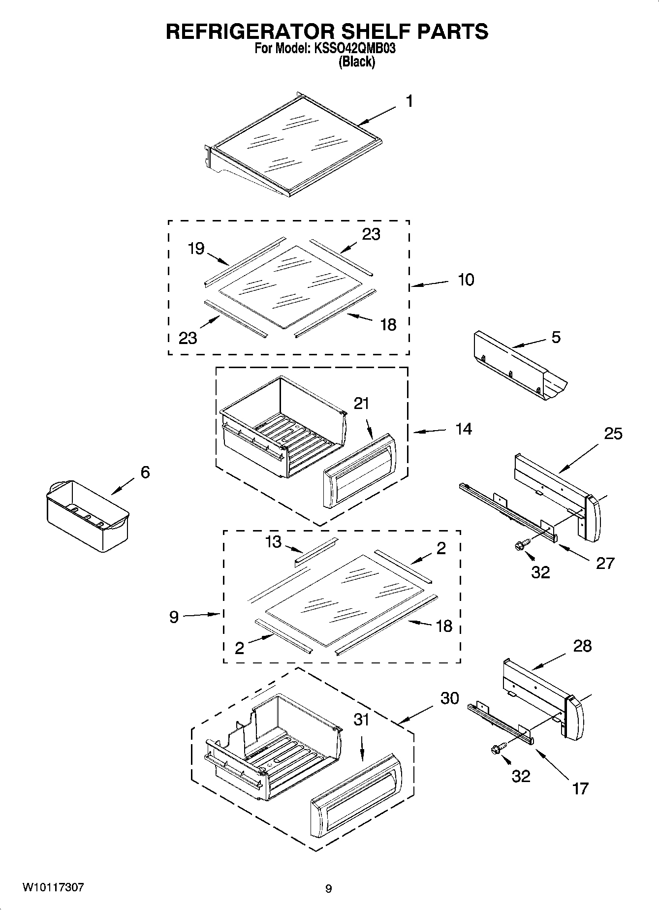 07 - REFRIGERATOR SHELF PARTS
