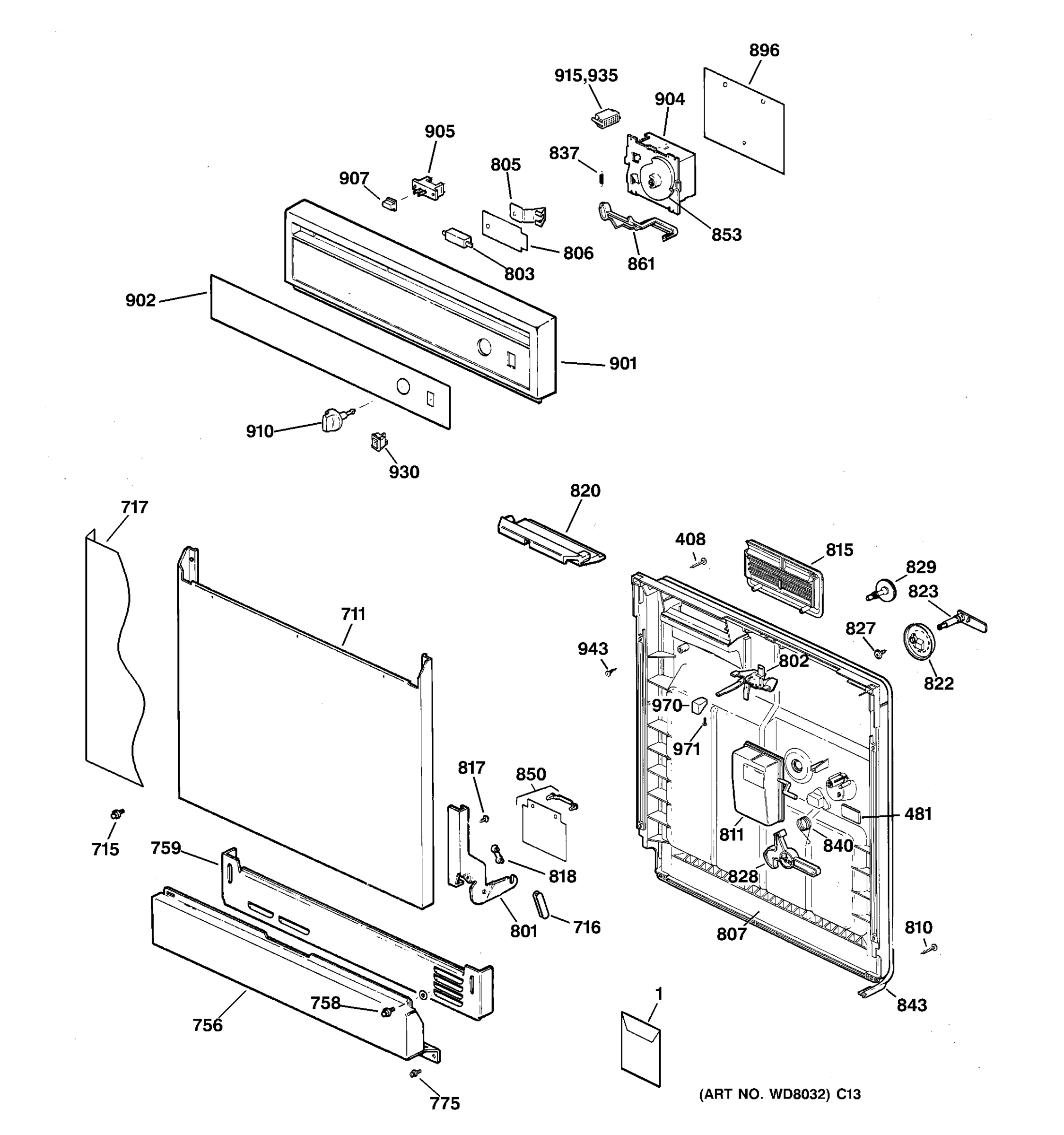 ESCUTCHEON & DOOR ASSEMBLY