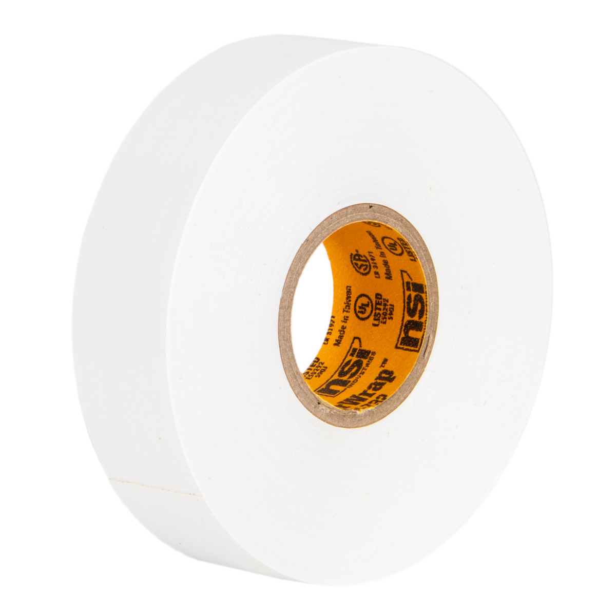 Professional White Vinyl Electrical Tape, 7mil, 66ft Long - NSI Industries