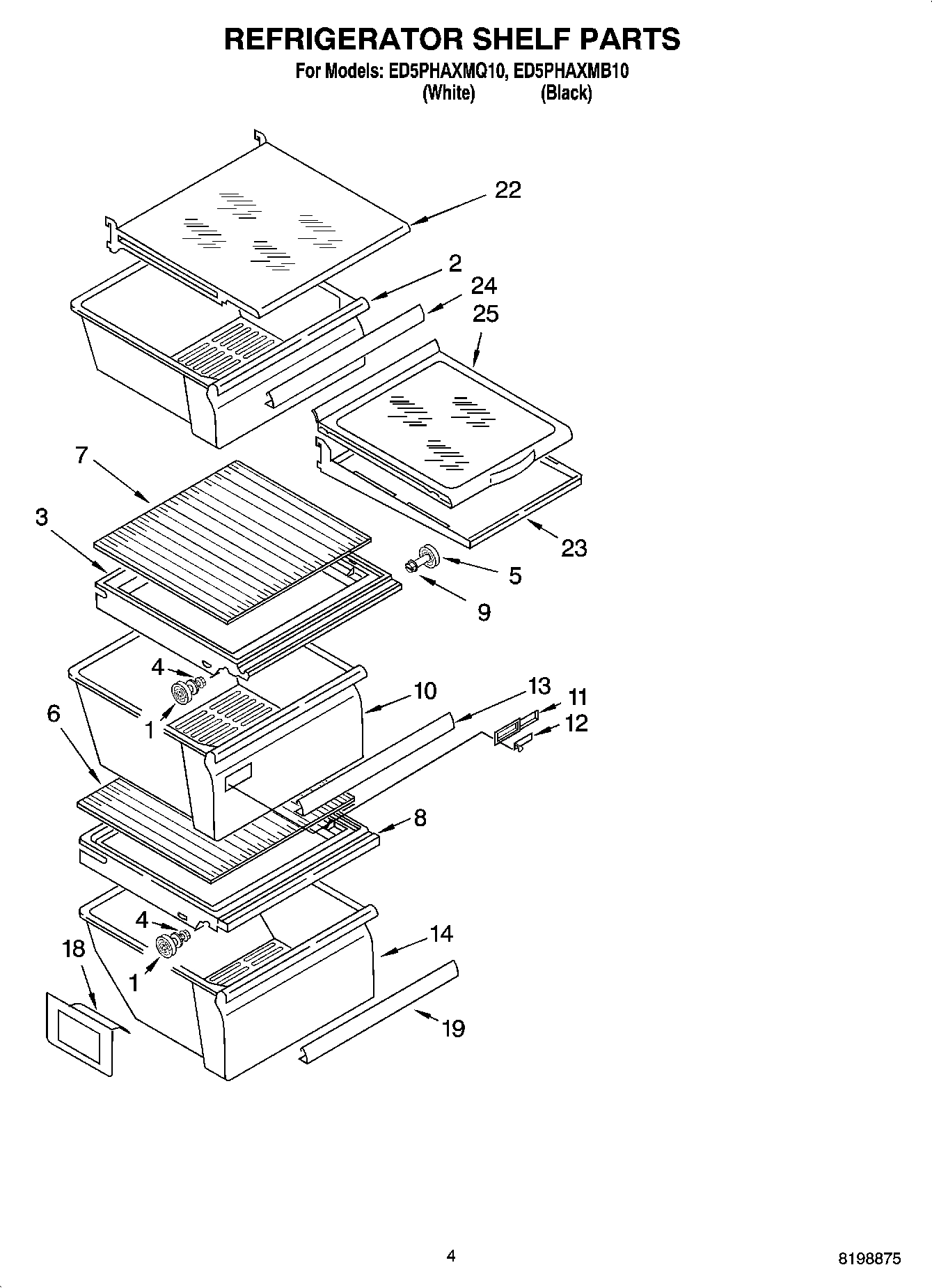 03 - REFRIGERATOR SHELF PARTS