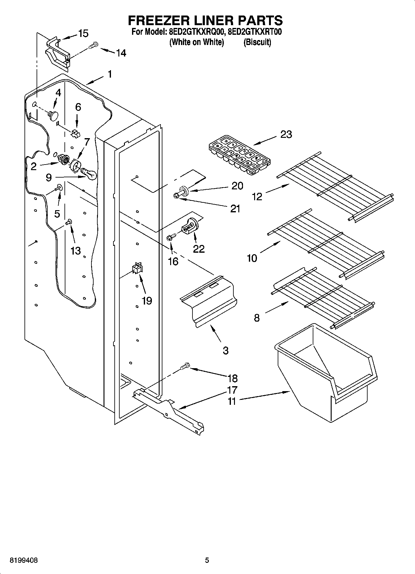 04 - FREEZER LINER PARTS