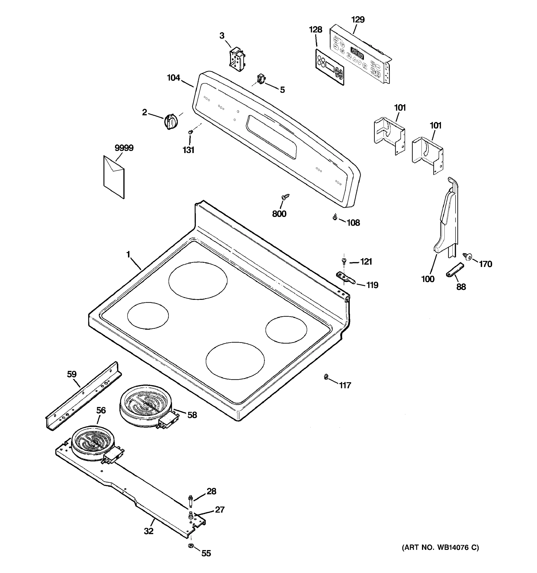CONTROL PANEL & COOKTOP