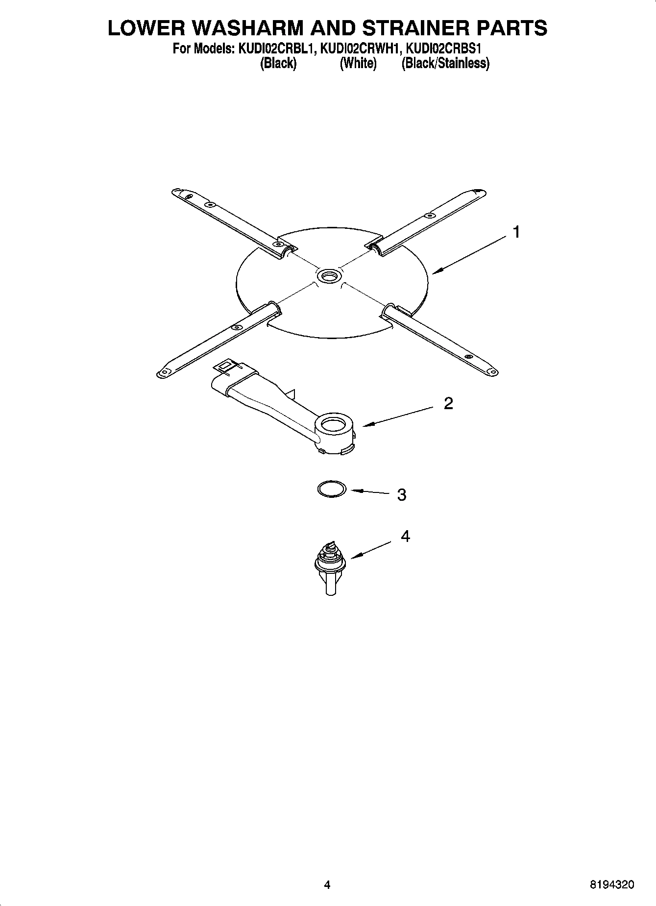 04 - LOWER WASHARM AND STRAINER PARTS