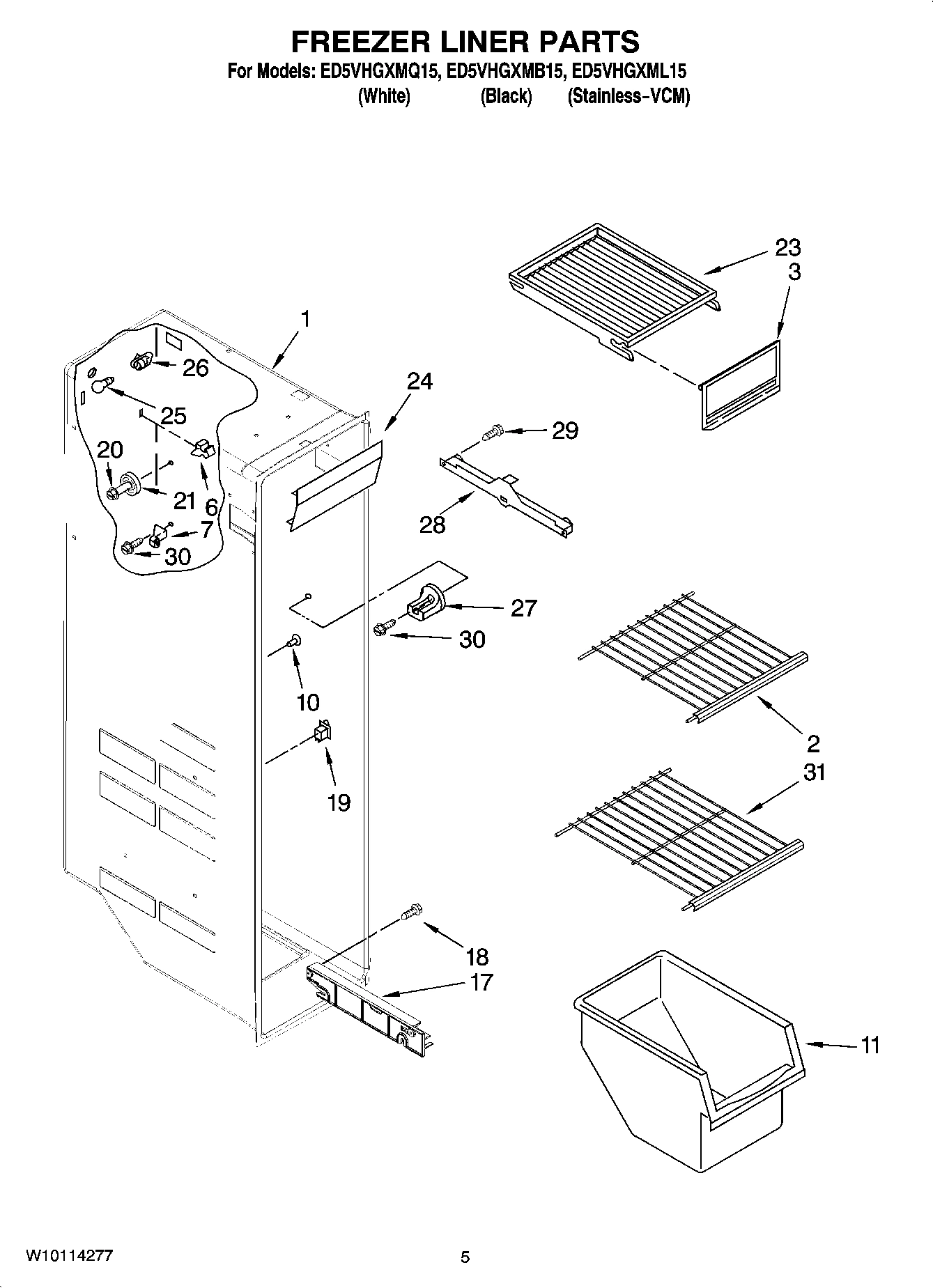 04 - FREEZER LINER PARTS