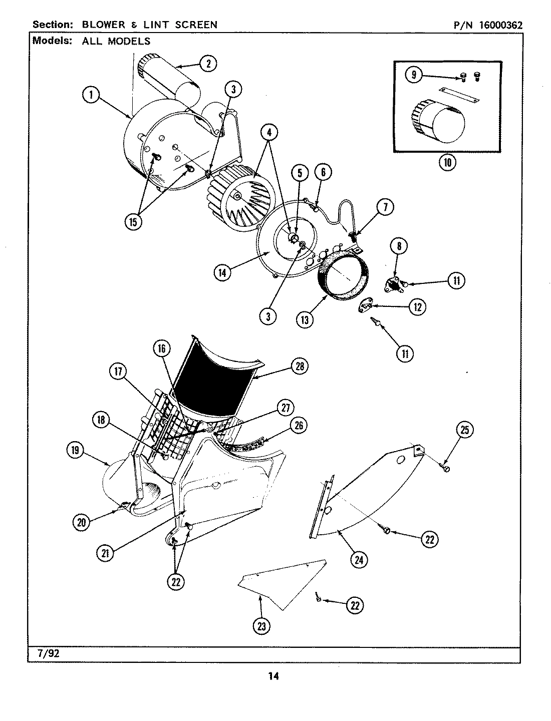03 - BLOWER & LINT SCREEN (LSG7800AAE)