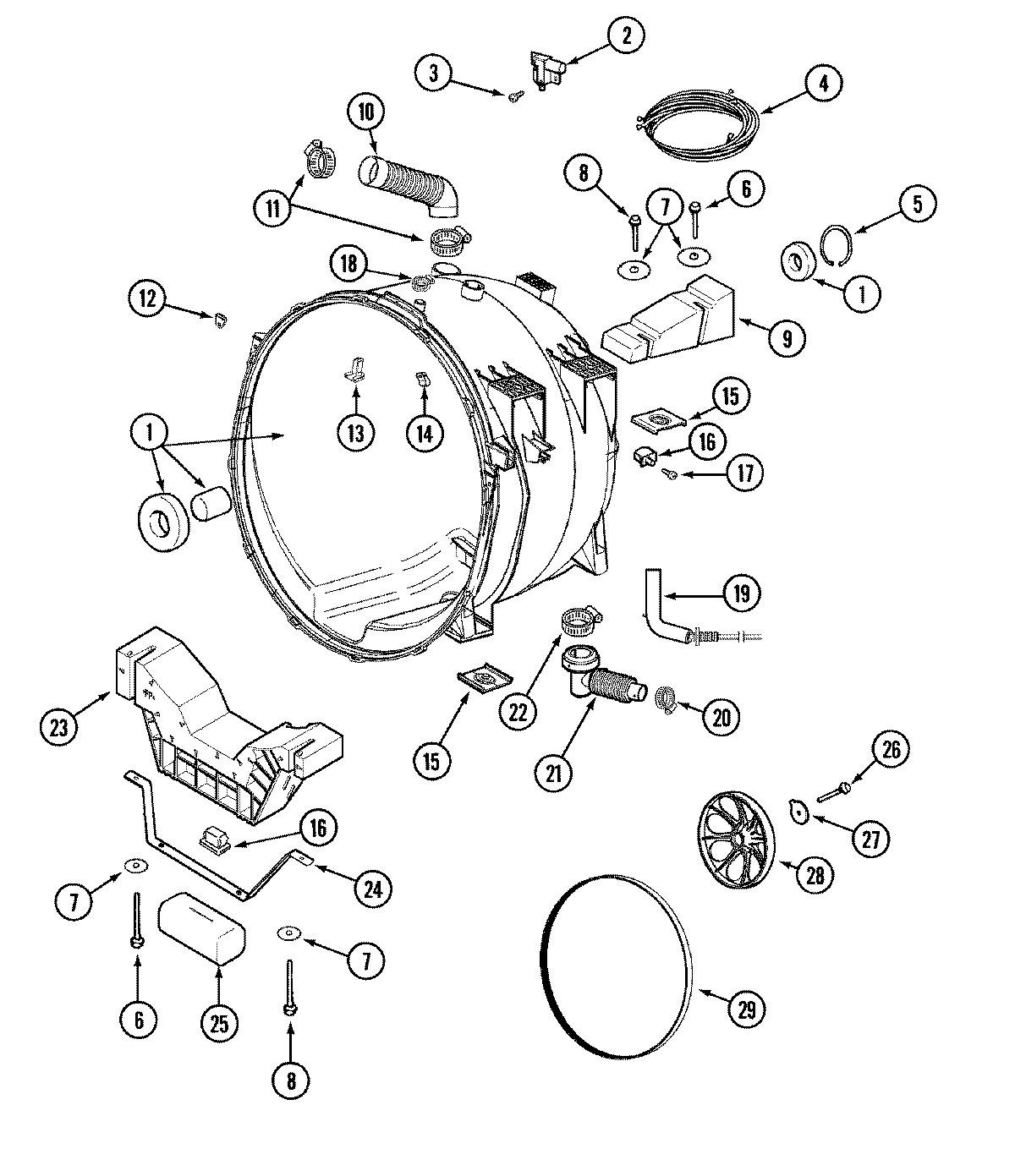 13 - OUTER TUB (WASHER)