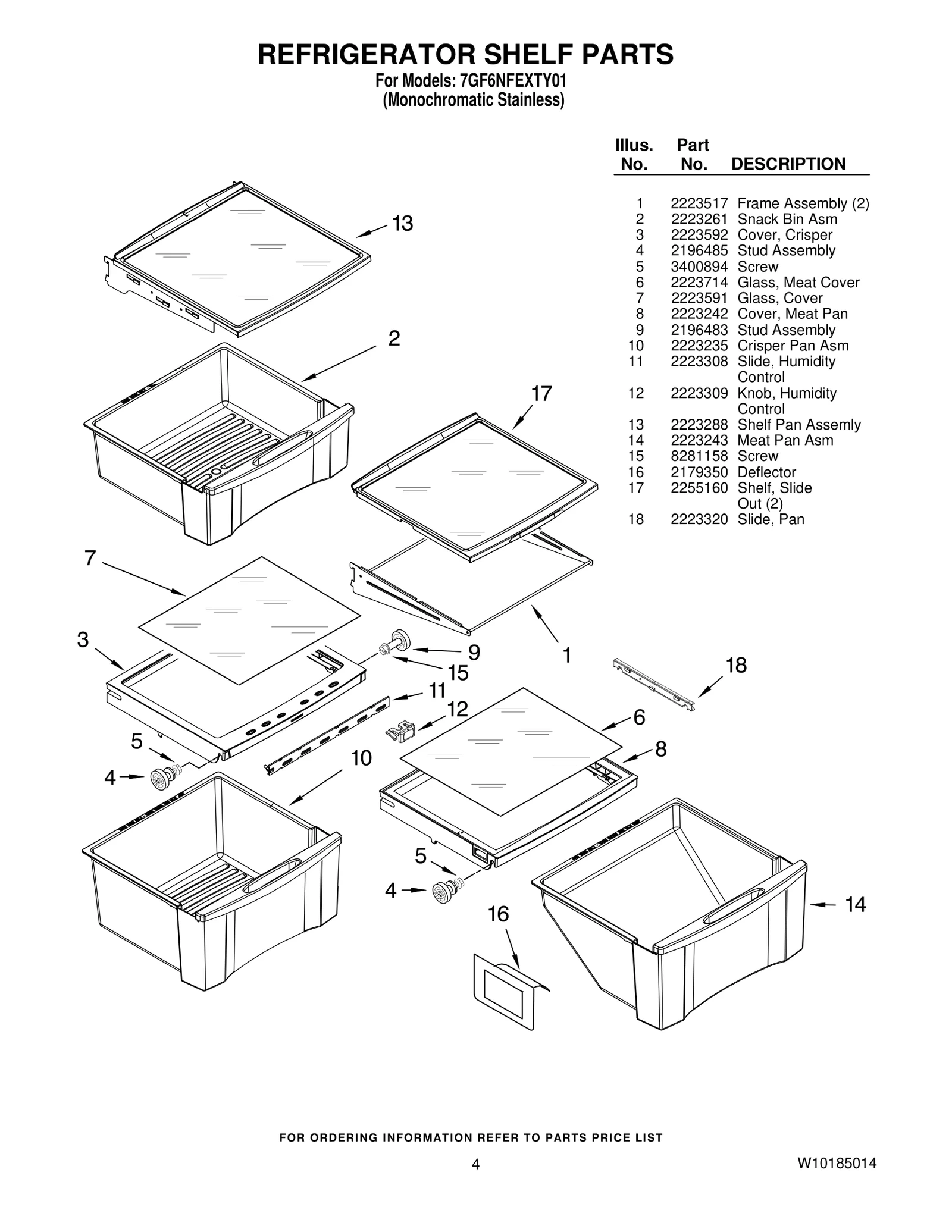 REFRIGERATOR SHELF PARTS