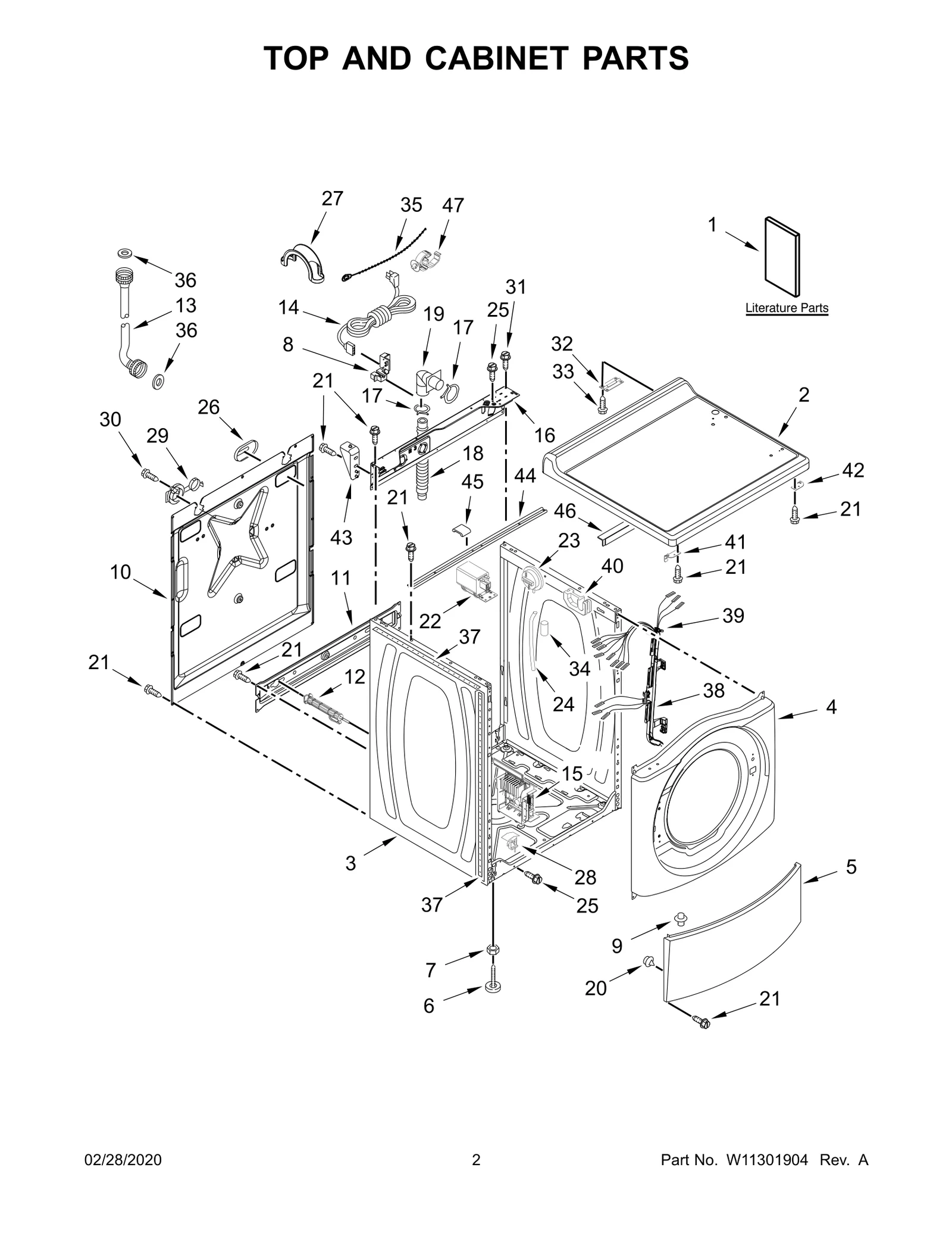 TOP AND CABINET PARTS