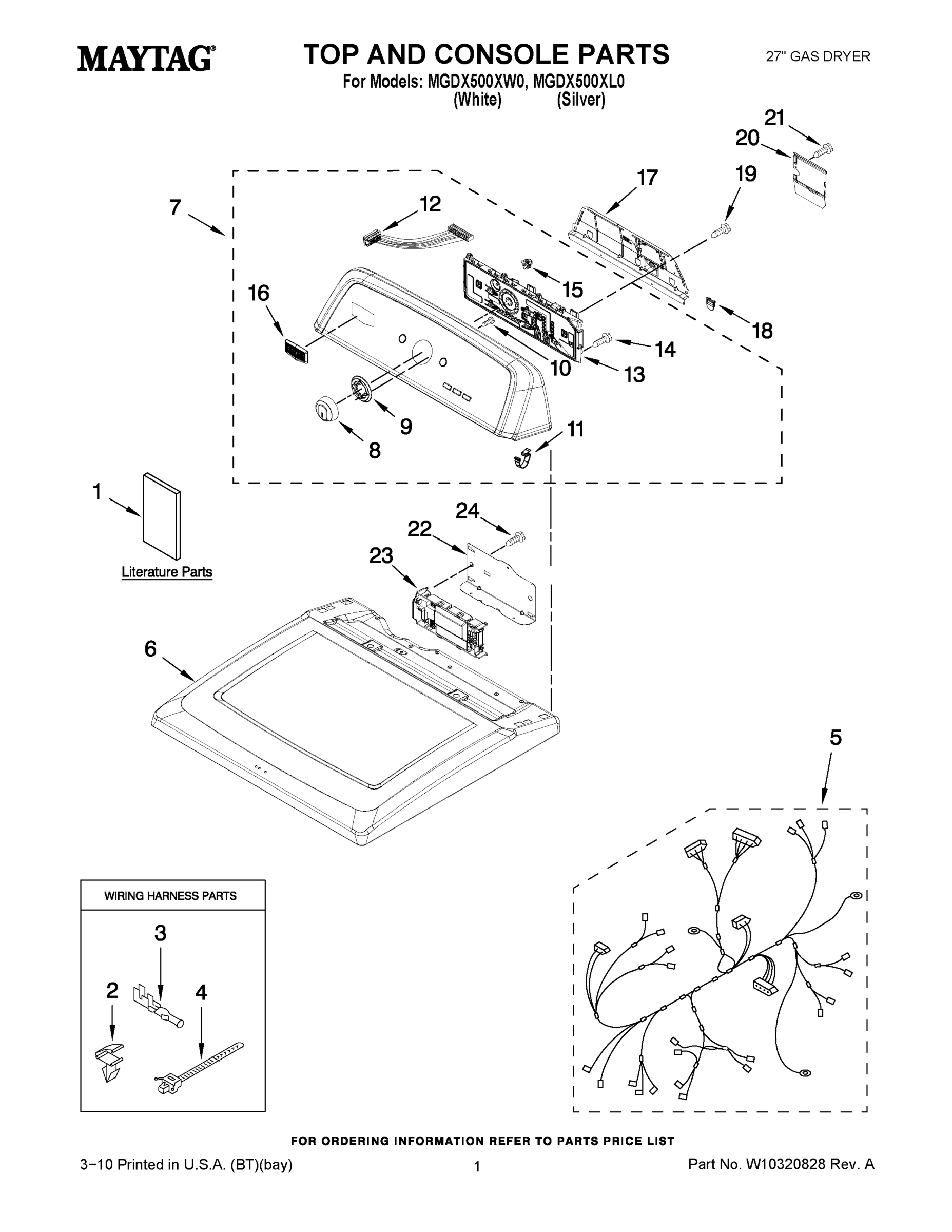 01 - TOP AND CONSOLE PARTS