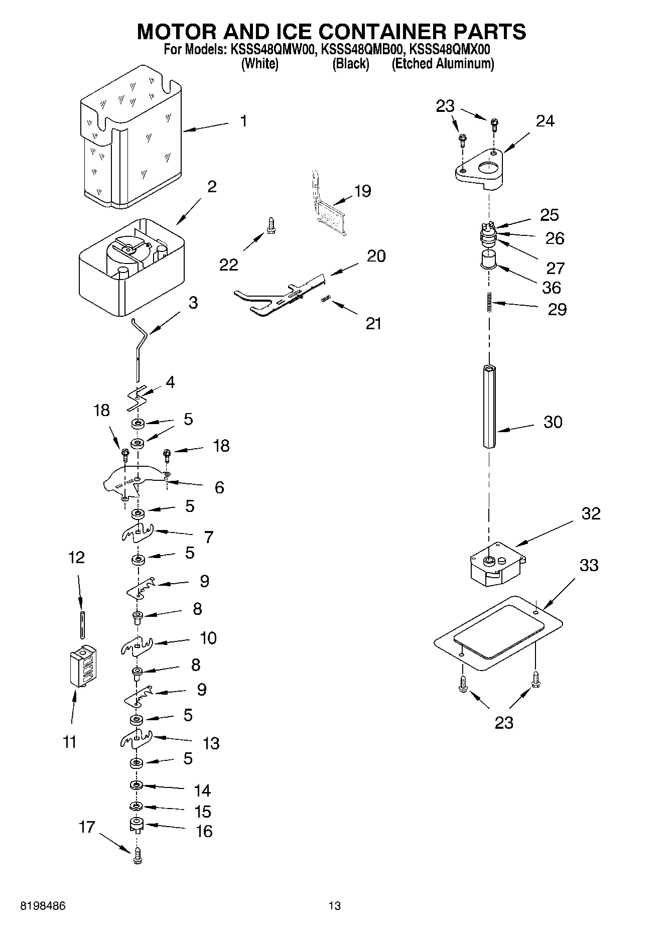 09 - MOTOR AND ICE CONTAINER PARTS