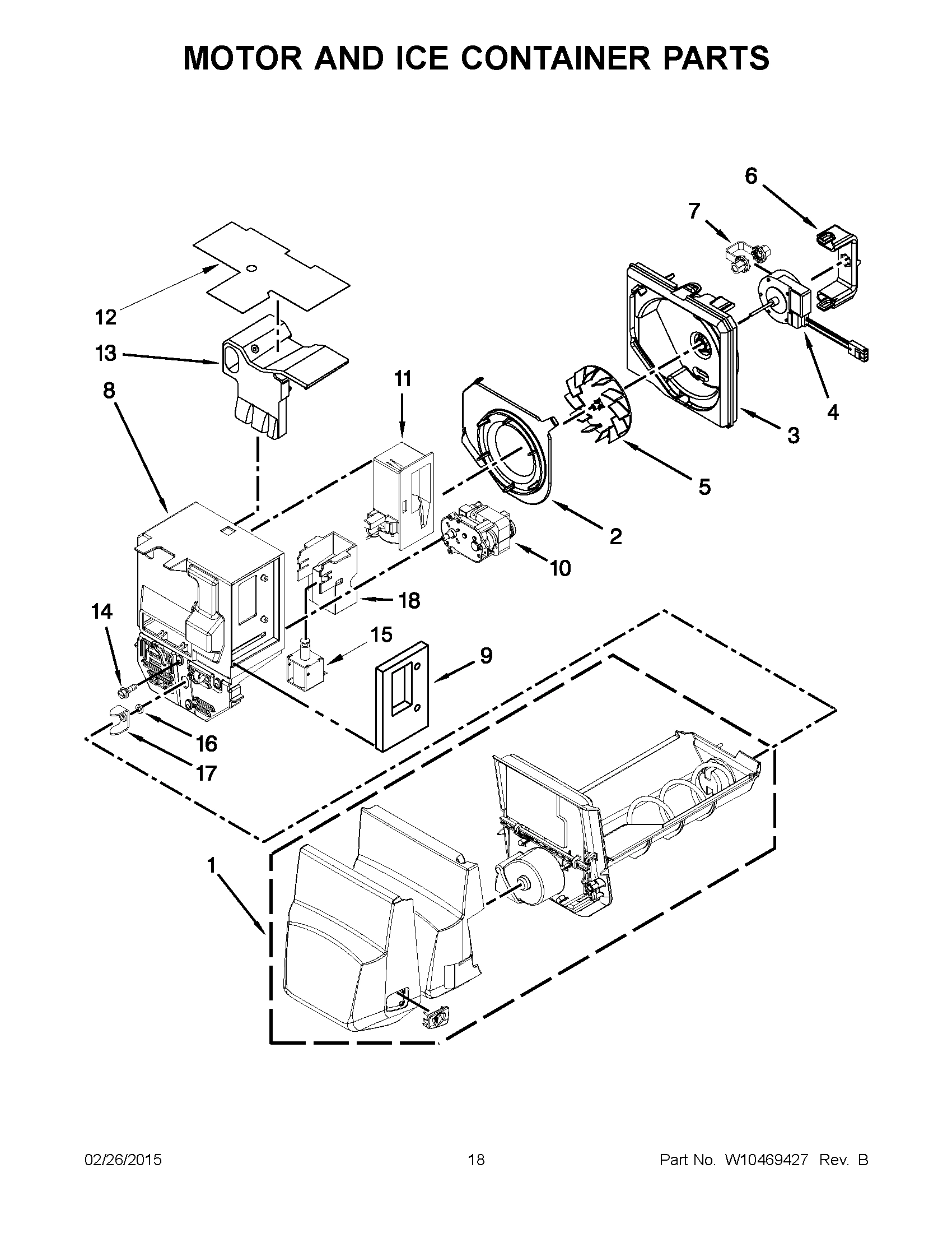 10 - MOTOR AND ICE CONTAINER PARTS