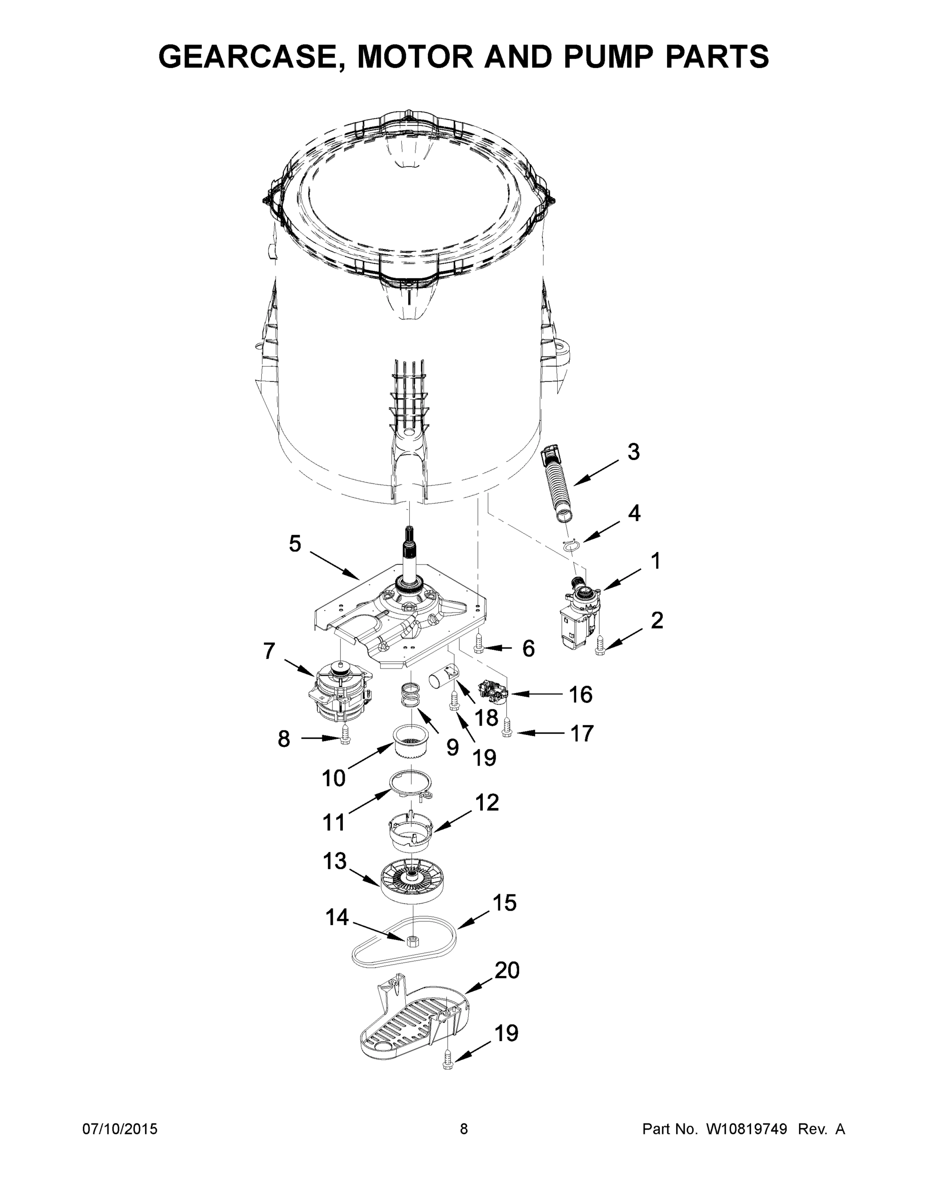05 - GEARCASE, MOTOR AND PUMP PARTS