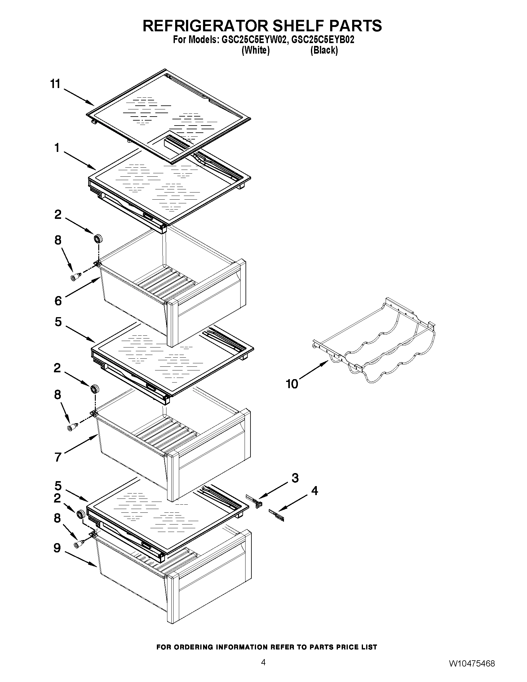03 - REFRIGERATOR SHELF PARTS
