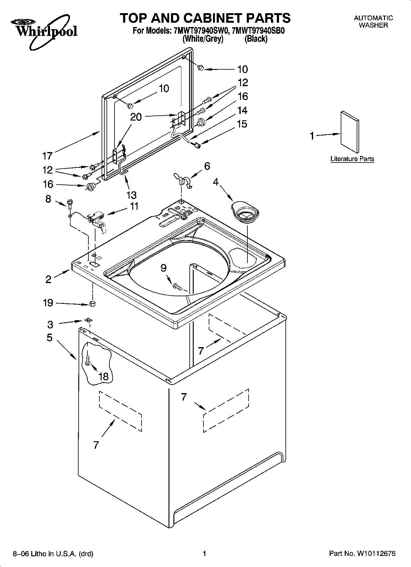 01 - TOP AND CABINET PARTS