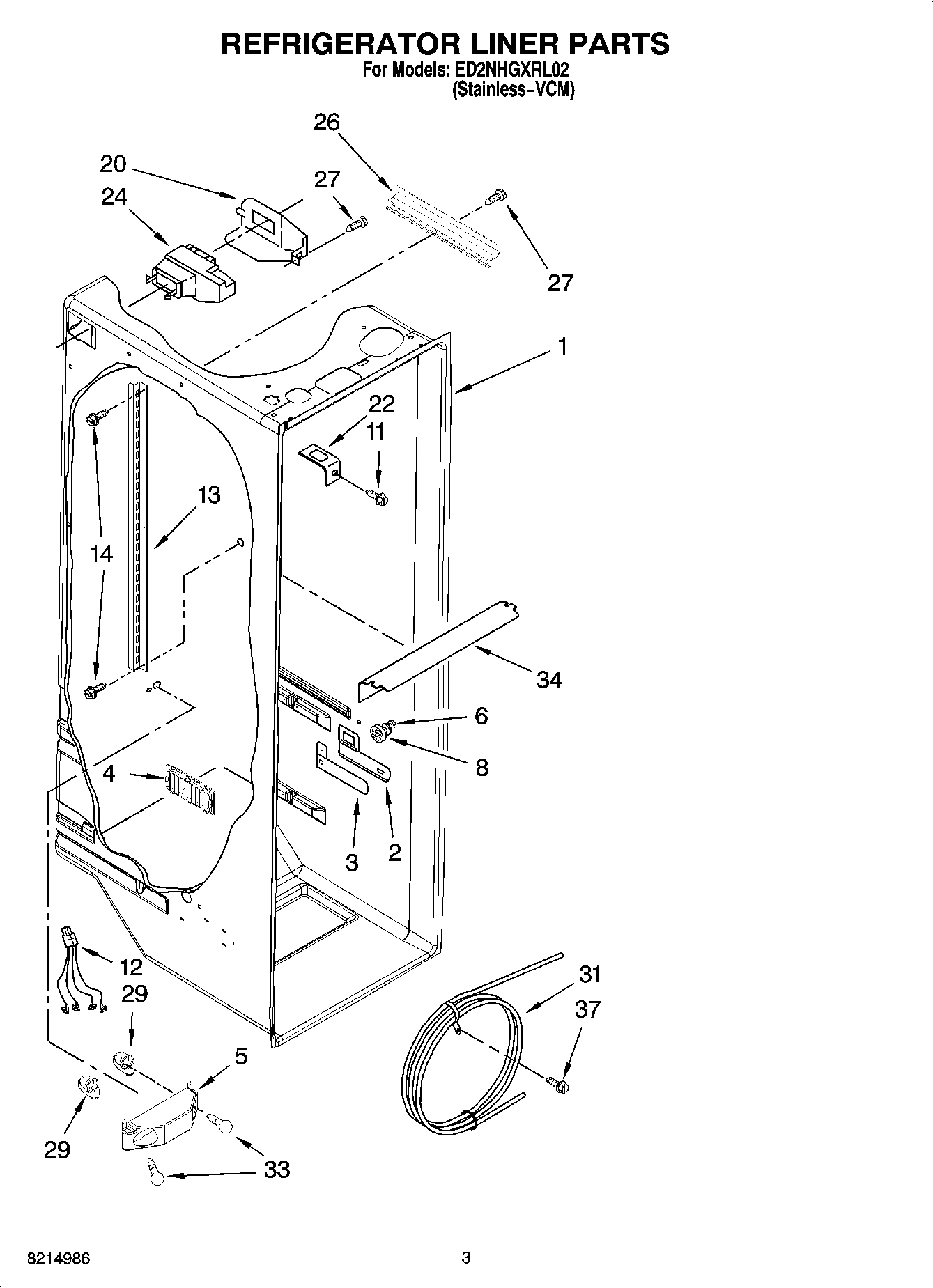 02 - REFRIGERATOR LINER PARTS