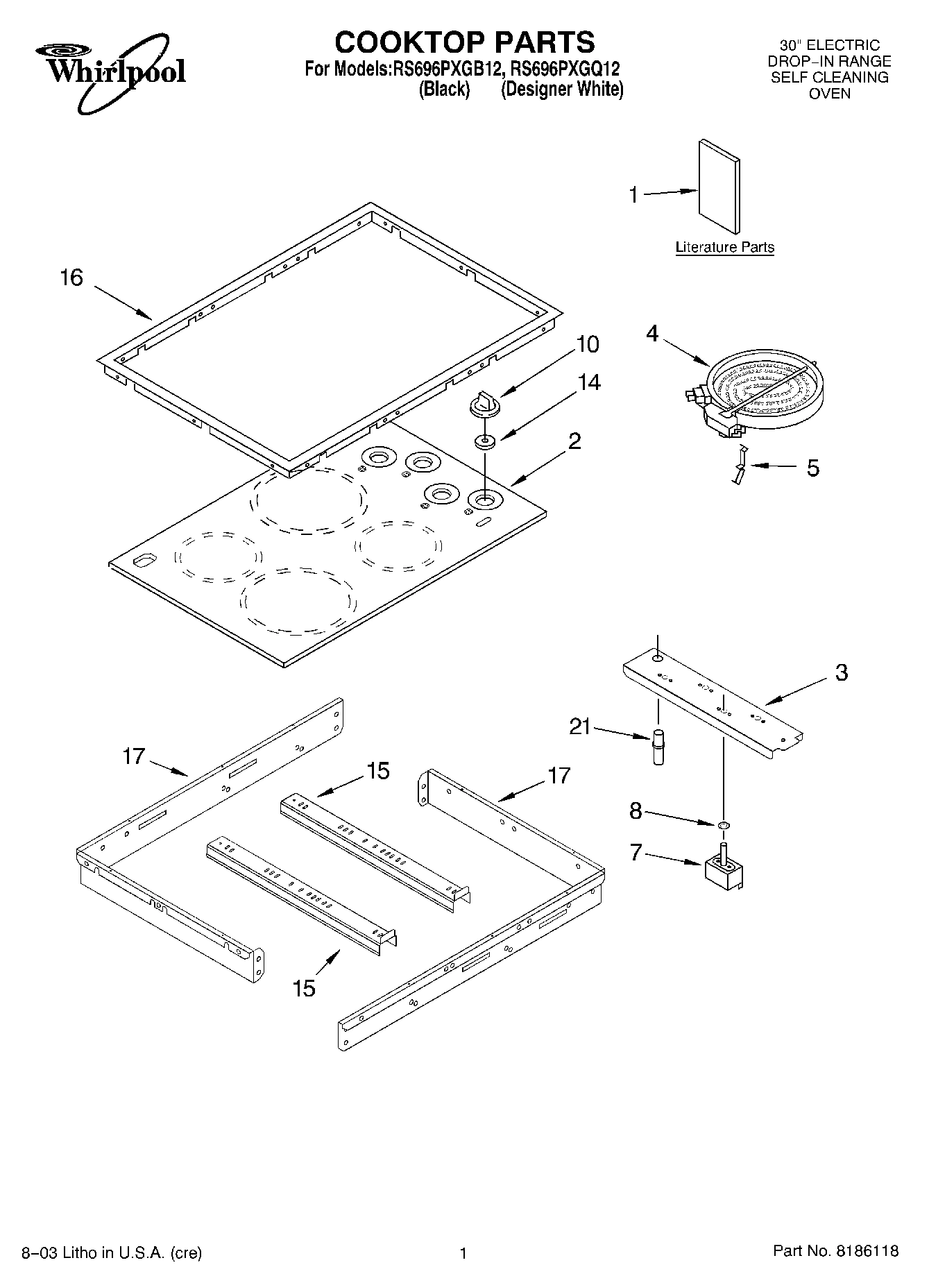 01 - COOKTOP PARTS