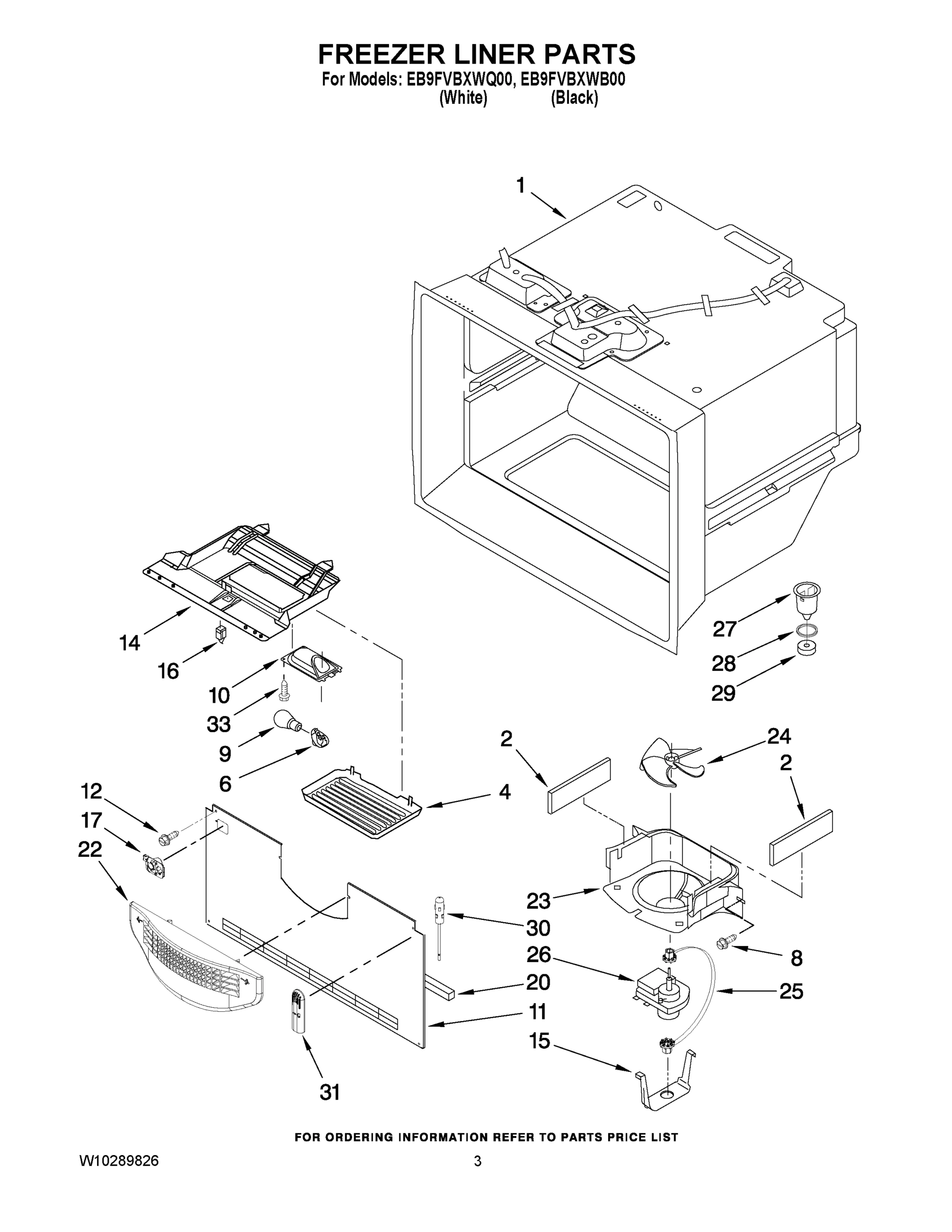 02 - FREEZER LINER PARTS
