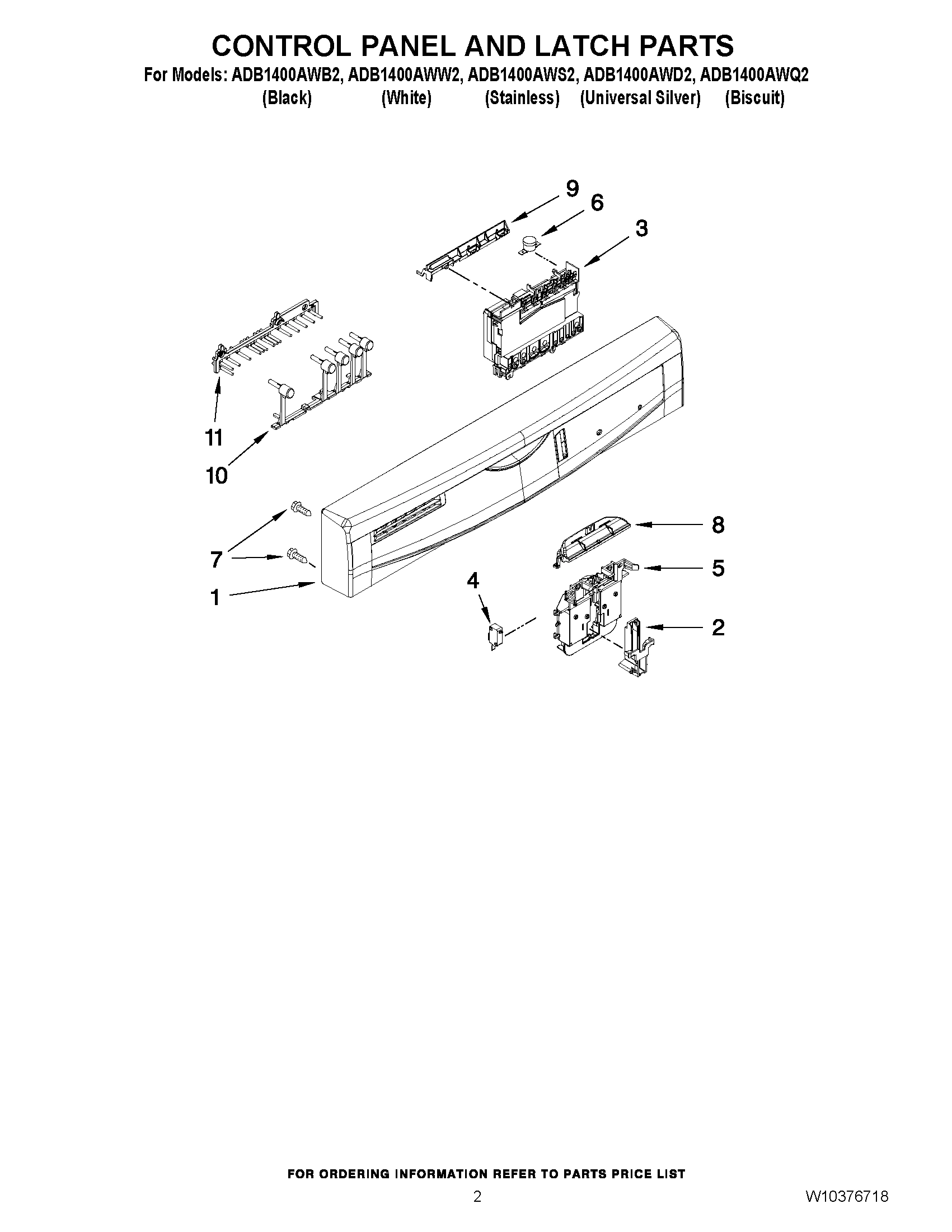 02 - CONTROL PANEL AND LATCH PARTS