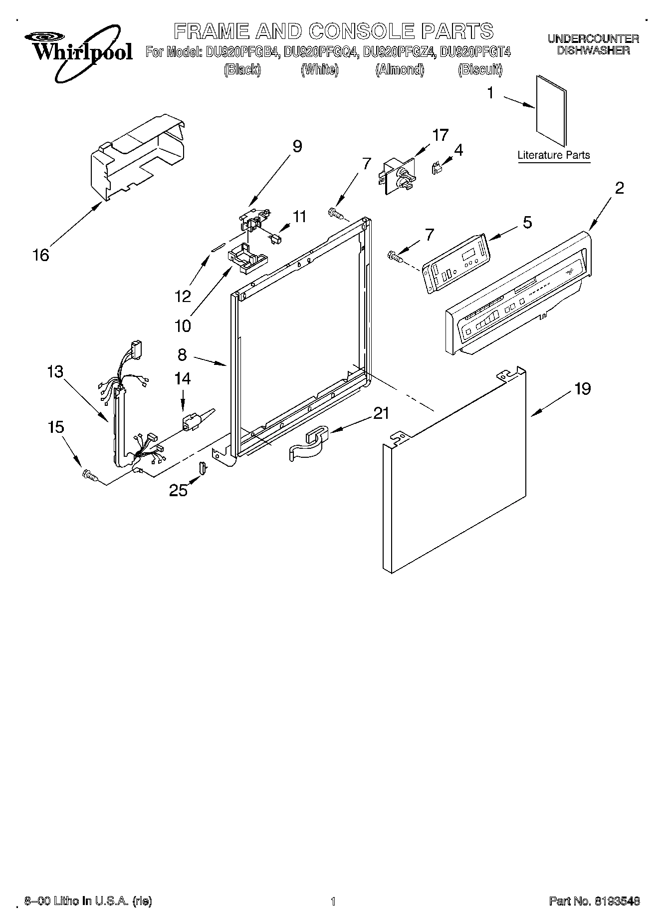 01 - FRAME AND CONSOLE, LITERATURE