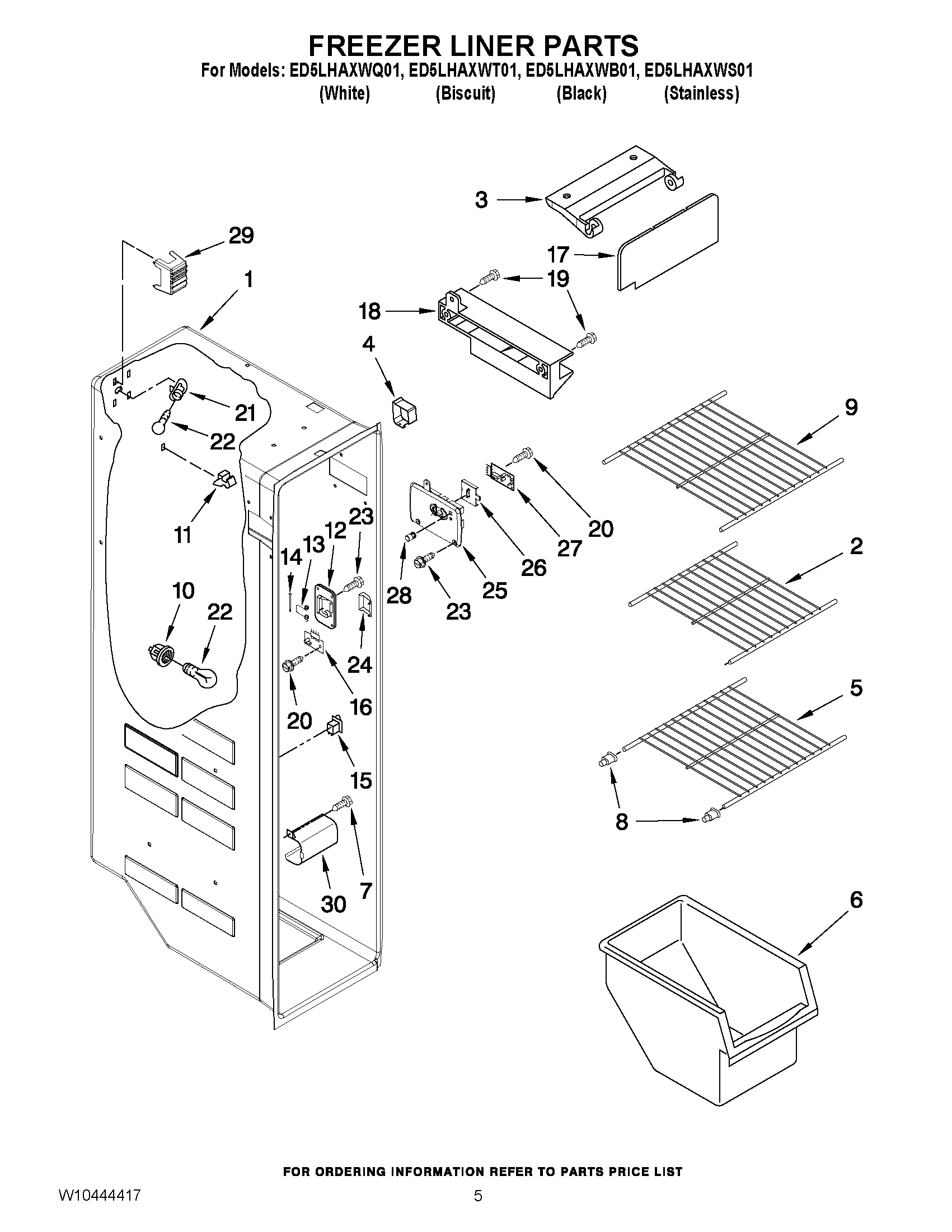 04 - FREEZER LINER PARTS