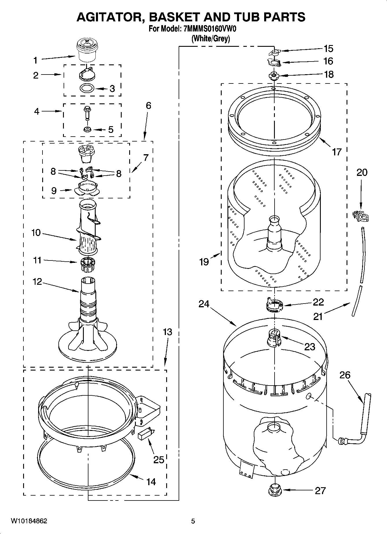 03 - AGITATOR, BASKET AND TUB PARTS