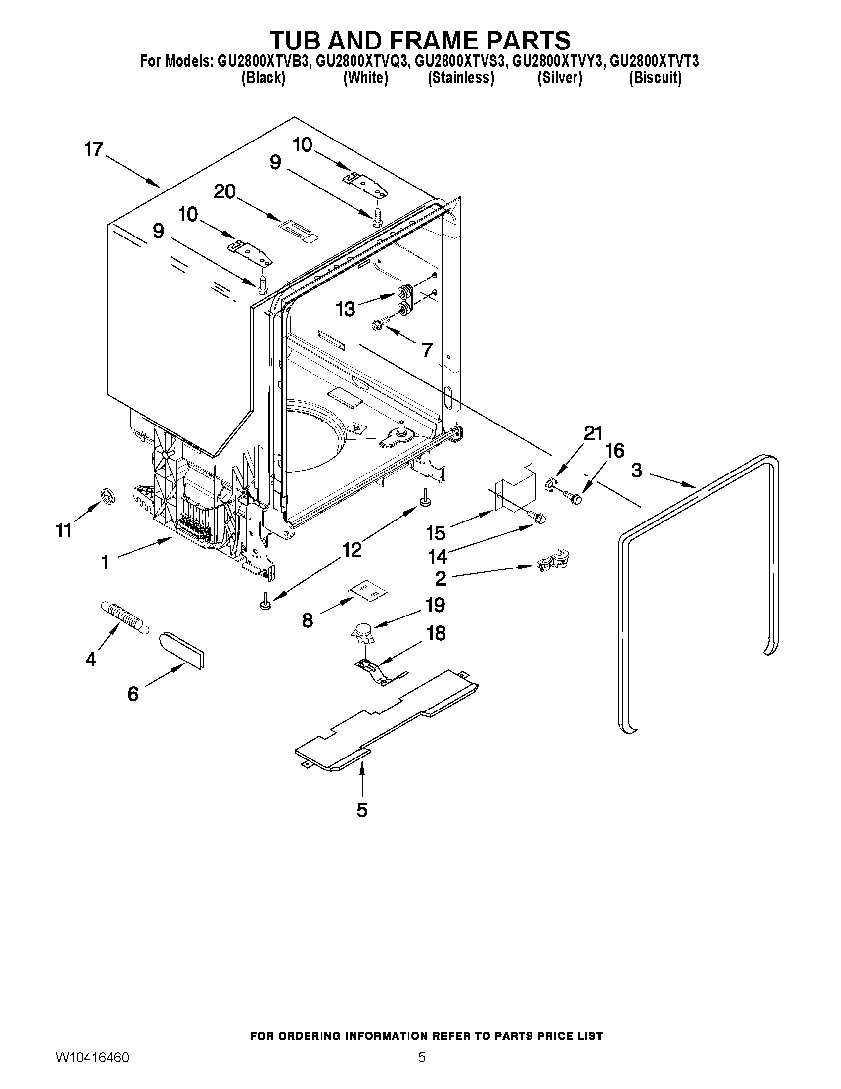 05 - TUB AND FRAME PARTS